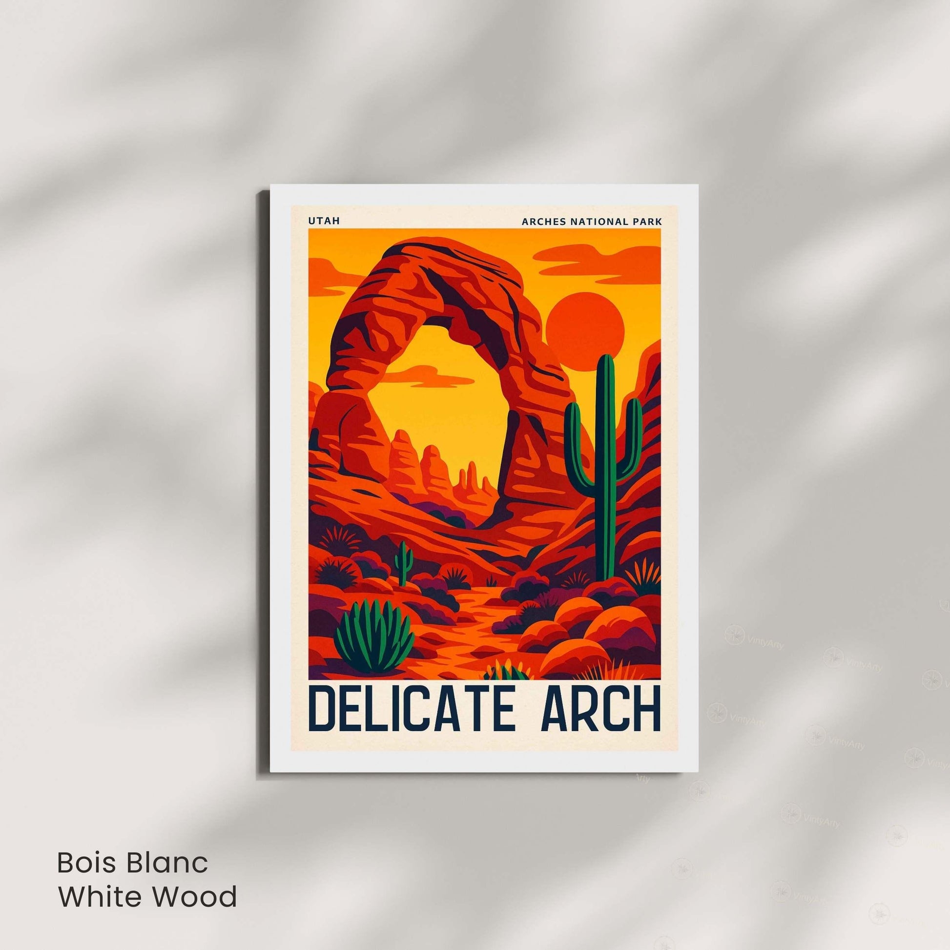 Affiche Delicate Arch Utah | Poster Vintage Parc National Arches | Illustration Désert USA