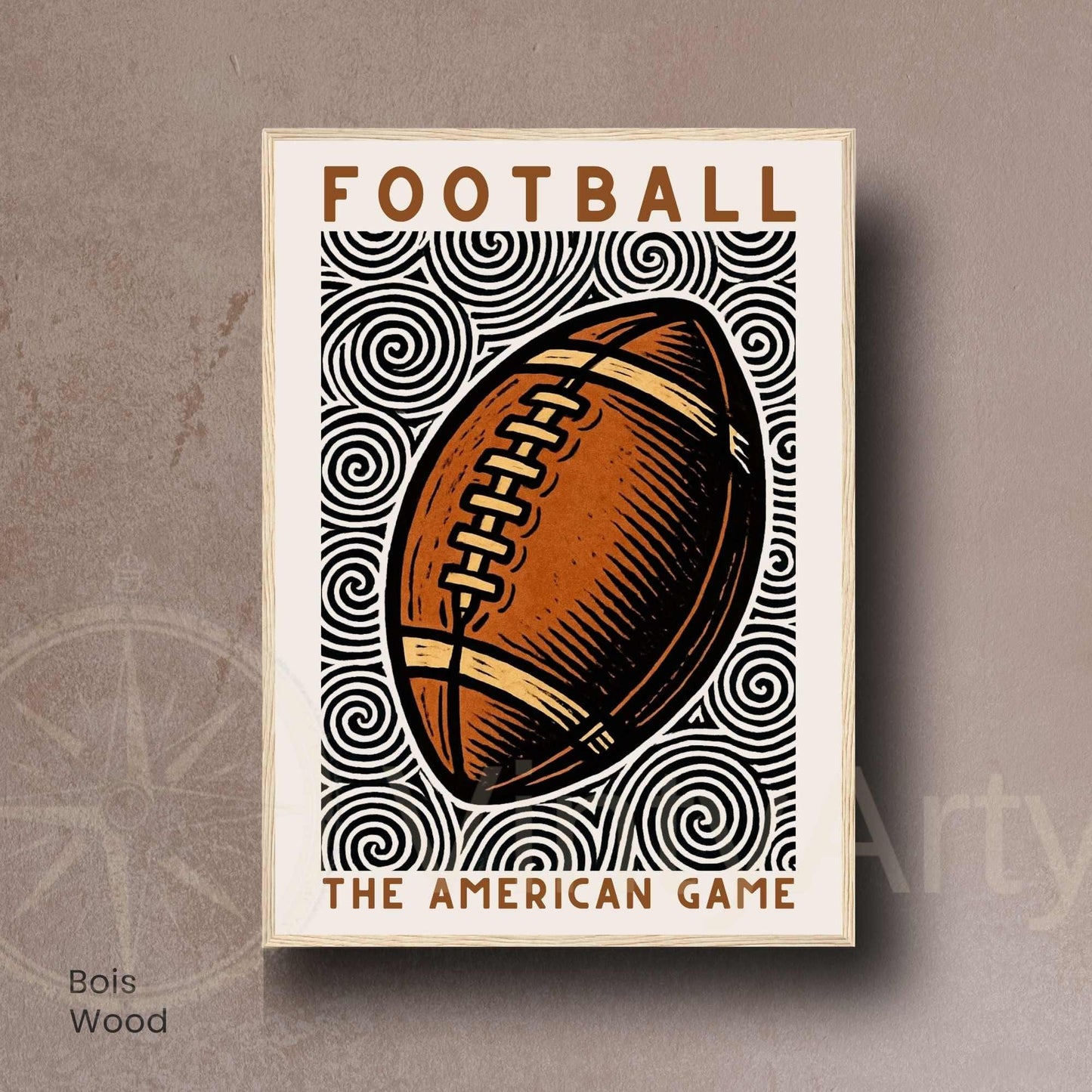 Affiche Football Américain | Poster Sport Vintage | Décoration Murale Rétro