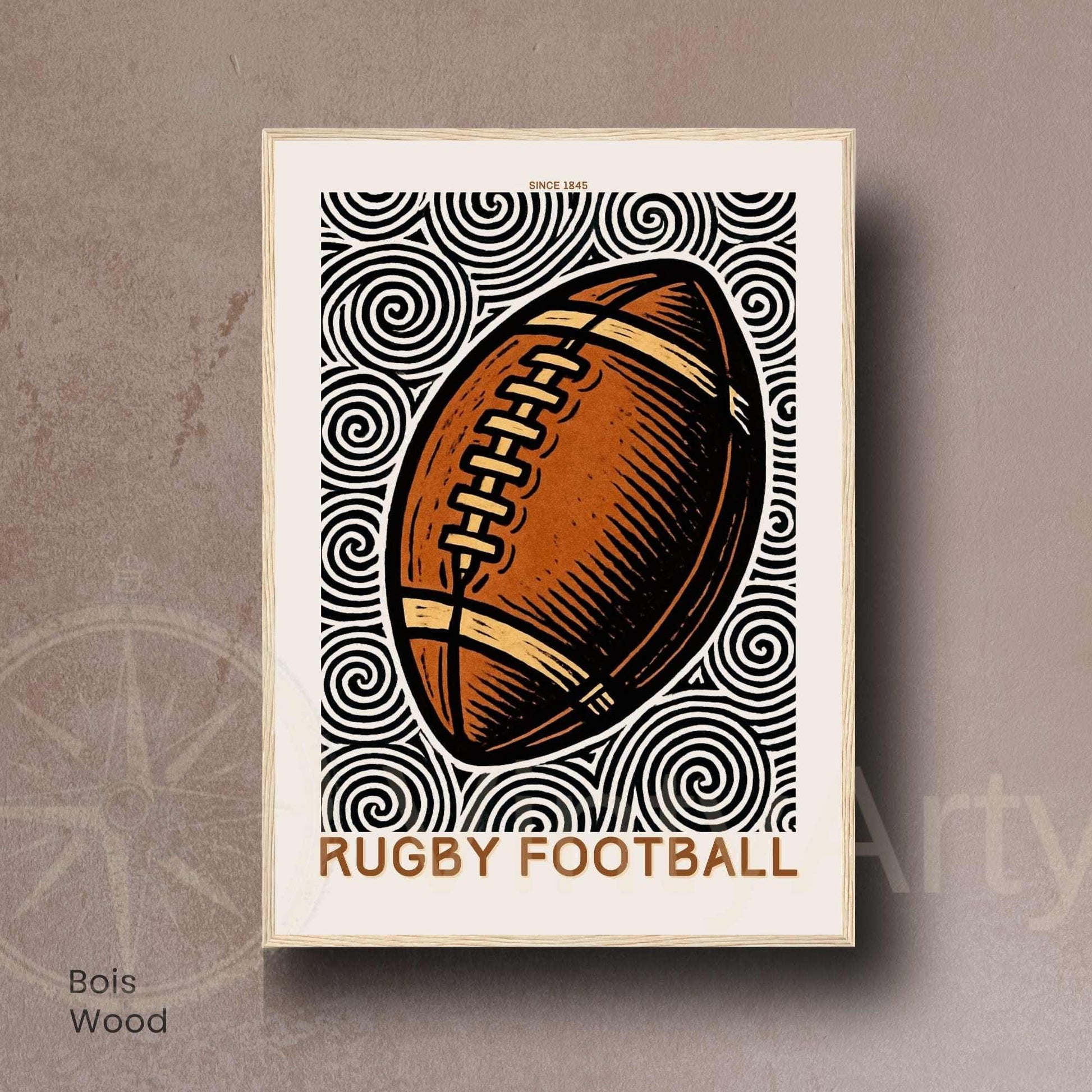 Affiche Rugby Football | Poster Sport Vintage | Décoration Murale Rétro Rugby | Affiche Rugby