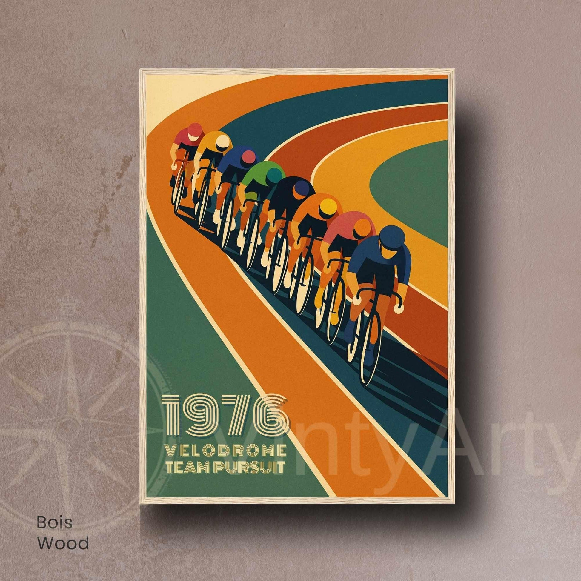 Affiche Vélodrome 1976 Cyclisme | Poster Vintage Cycliste | Illustration Sportive Murale
