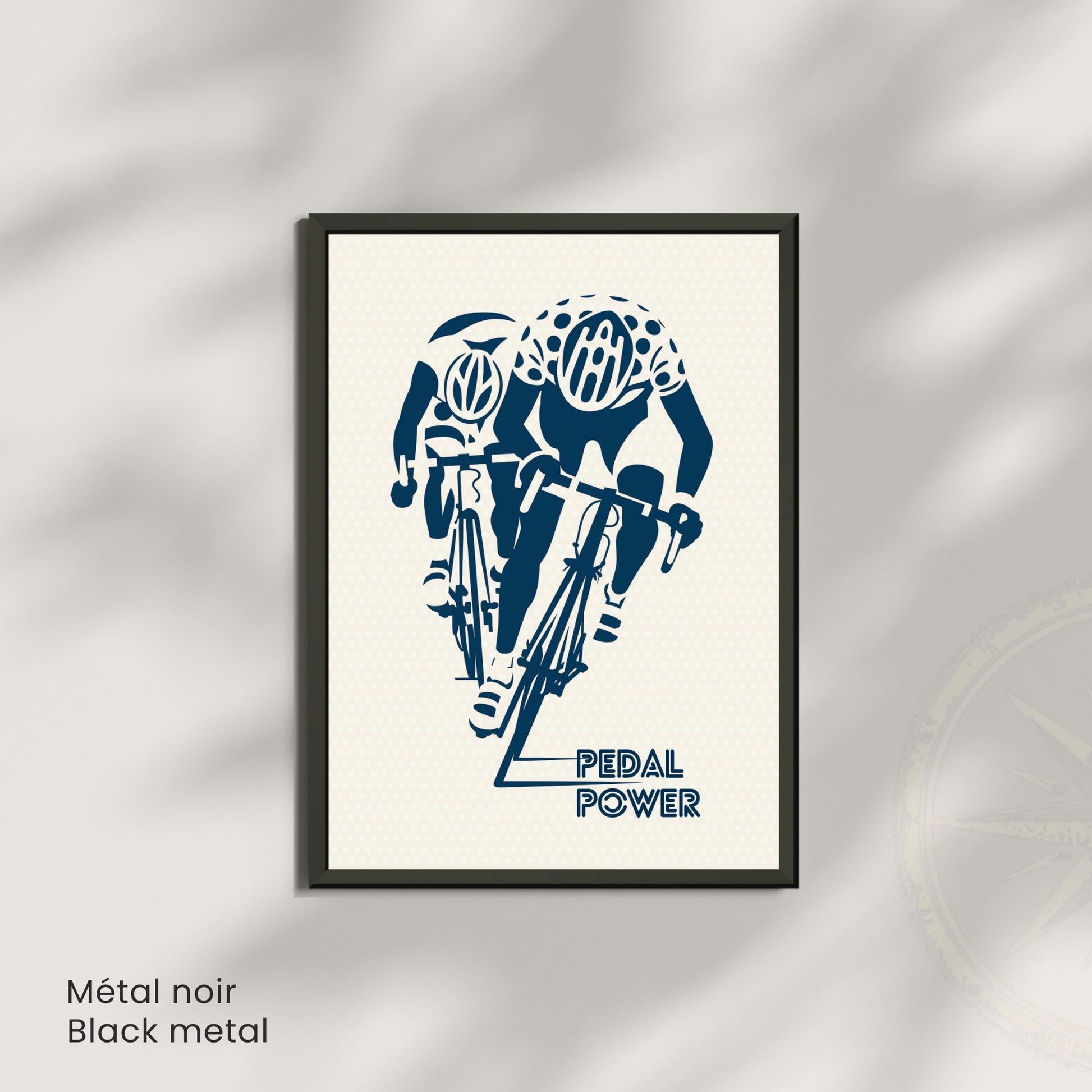 Affiche Cyclisme Pedal Power | Poster Vintage Vélo | Illustration Sportive Murale