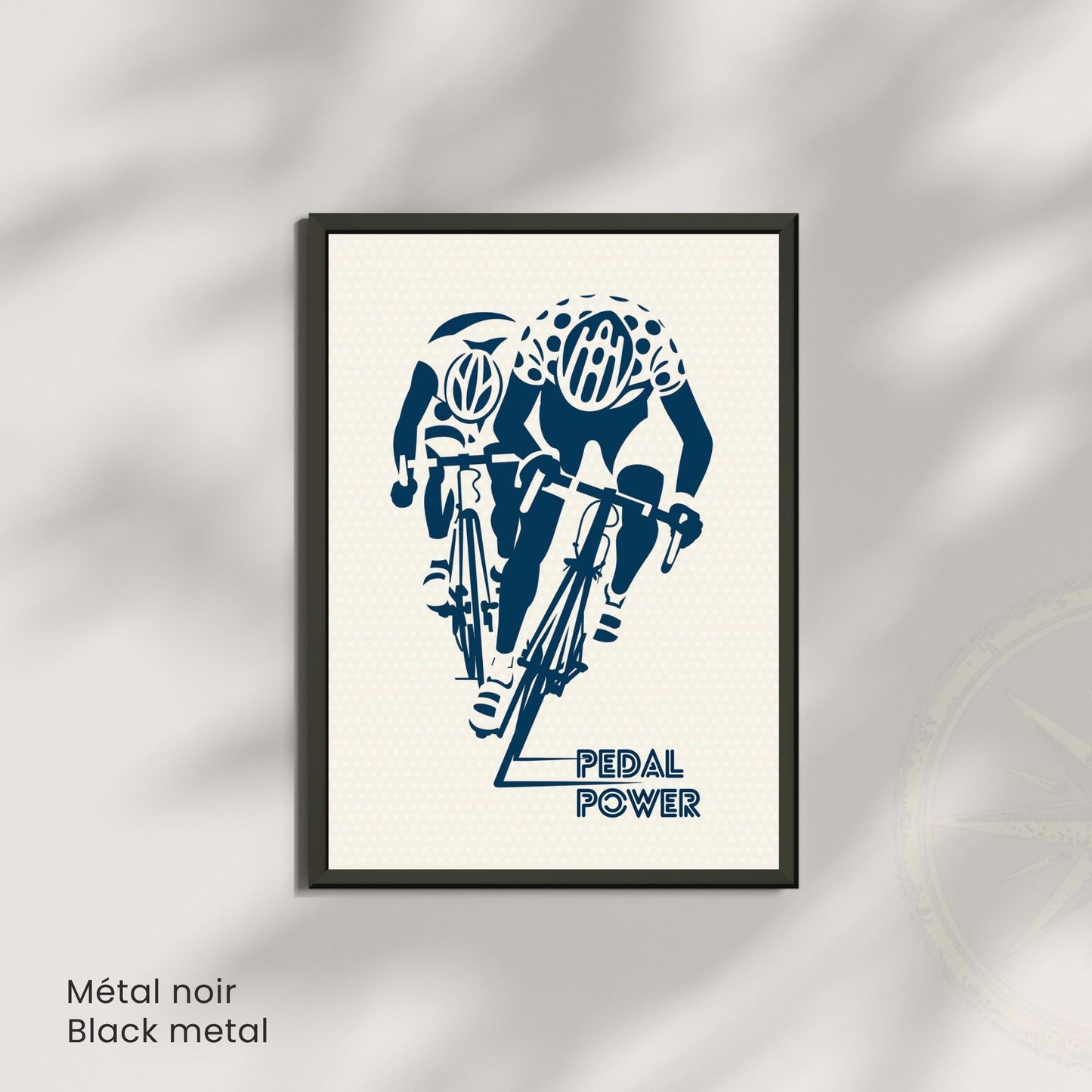 Affiche Cyclisme Pedal Power | Poster Vintage Vélo | Illustration Sportive Murale