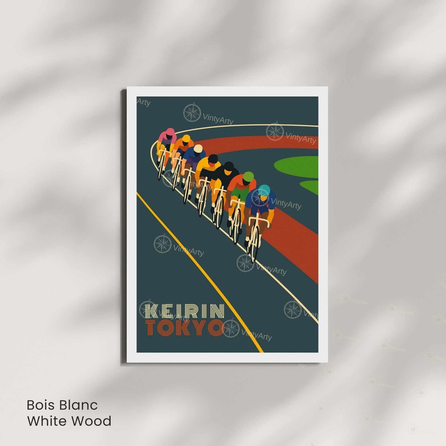 Affiche Cyclisme Keirin Tokyo | Poster Vintage Vélo | Illustration Rétro Piste