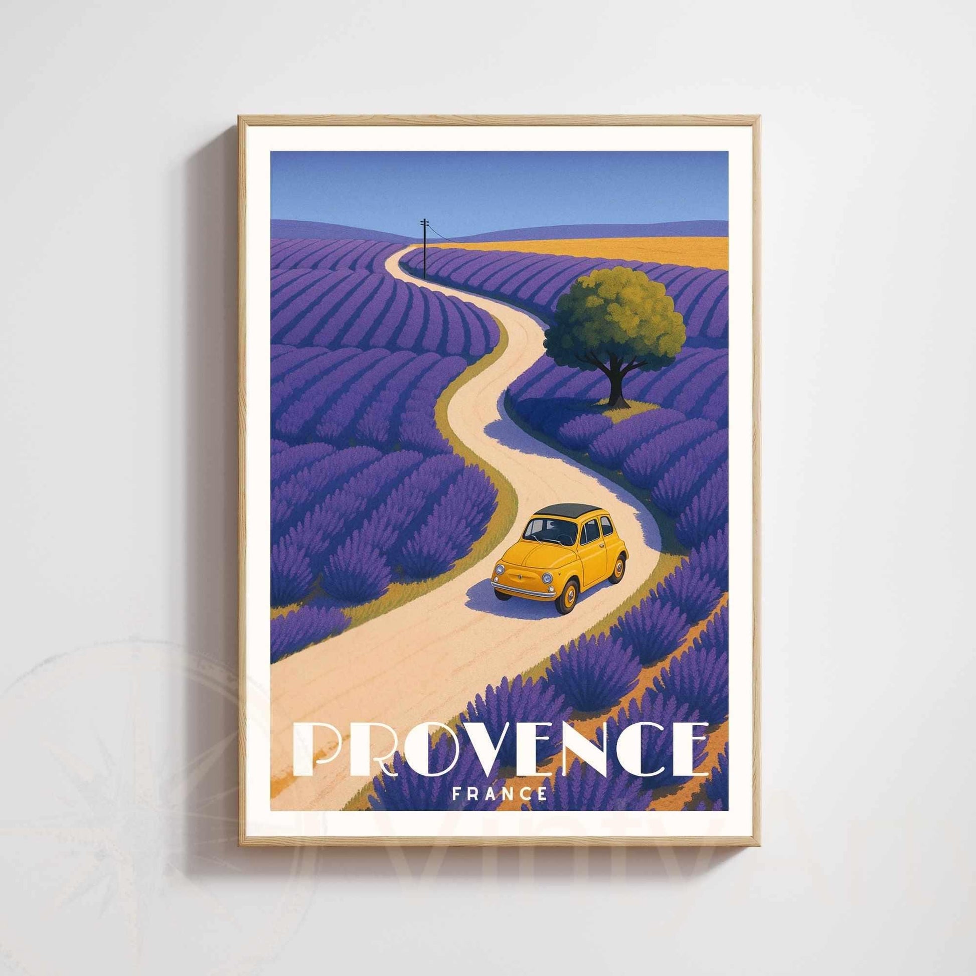Affiche Provence Lavande | Poster Vintage France | Illustration Retro Voyage