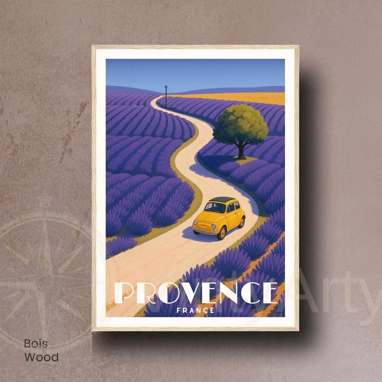 Affiche Provence Lavande | Poster Vintage France | Illustration Retro Voyage
