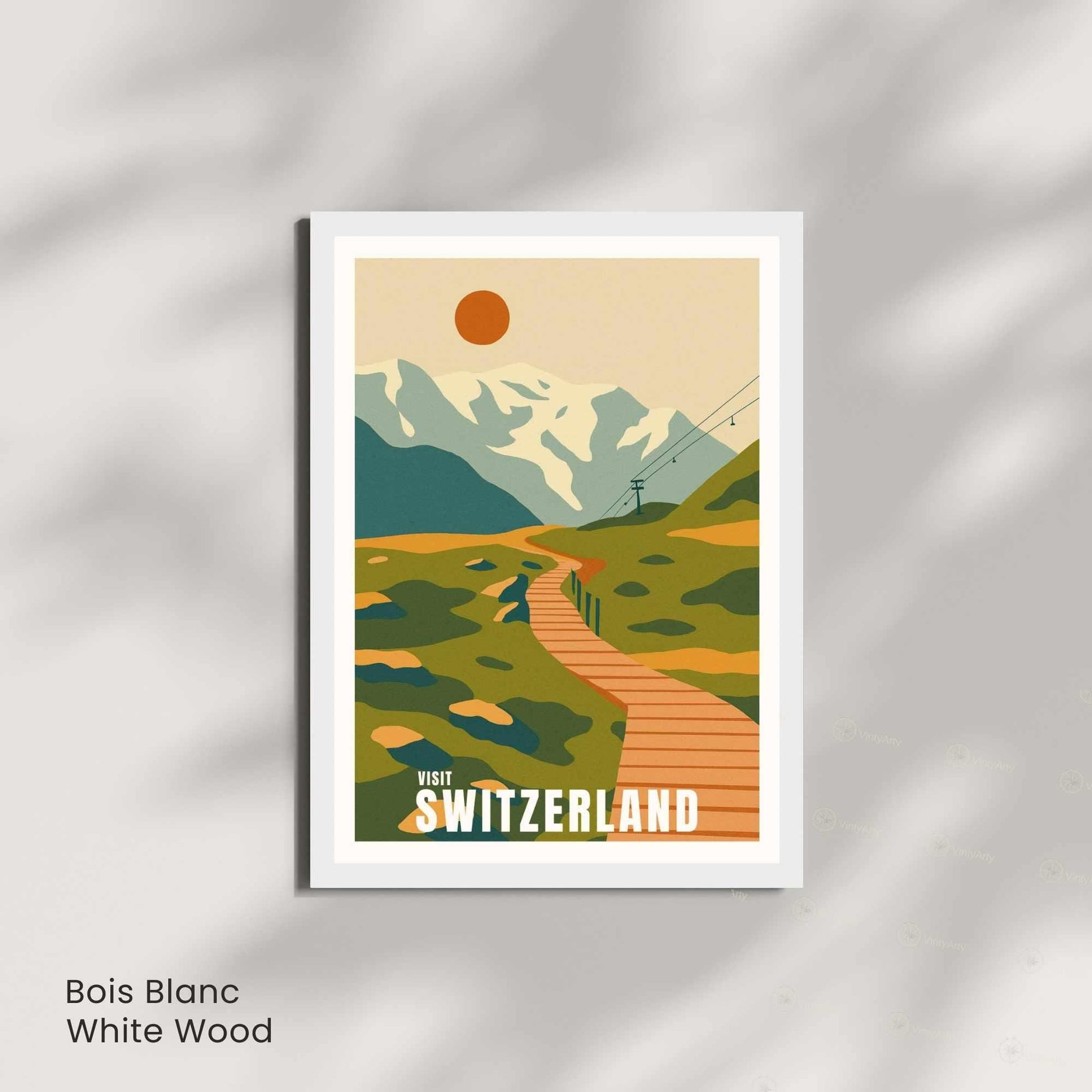 Affiche Suisse Montagnes | Poster Vintage Switzerland | Illustration Rétro Voyage