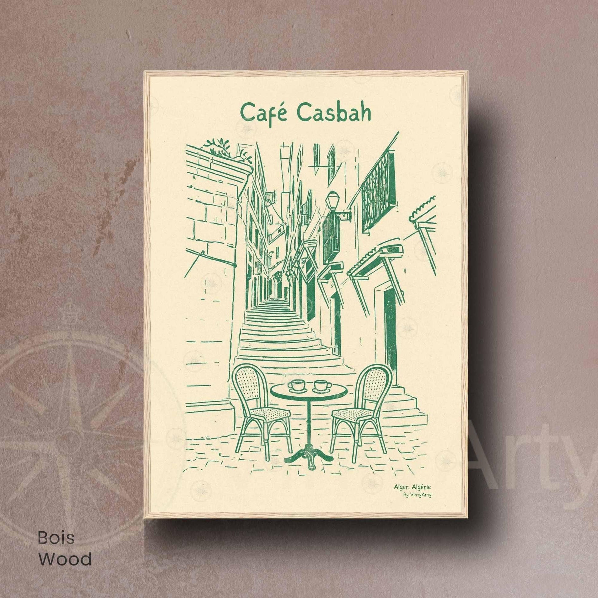 Affiche Café Casbah | Poster Vintage Alger | Art Rétro Algérie