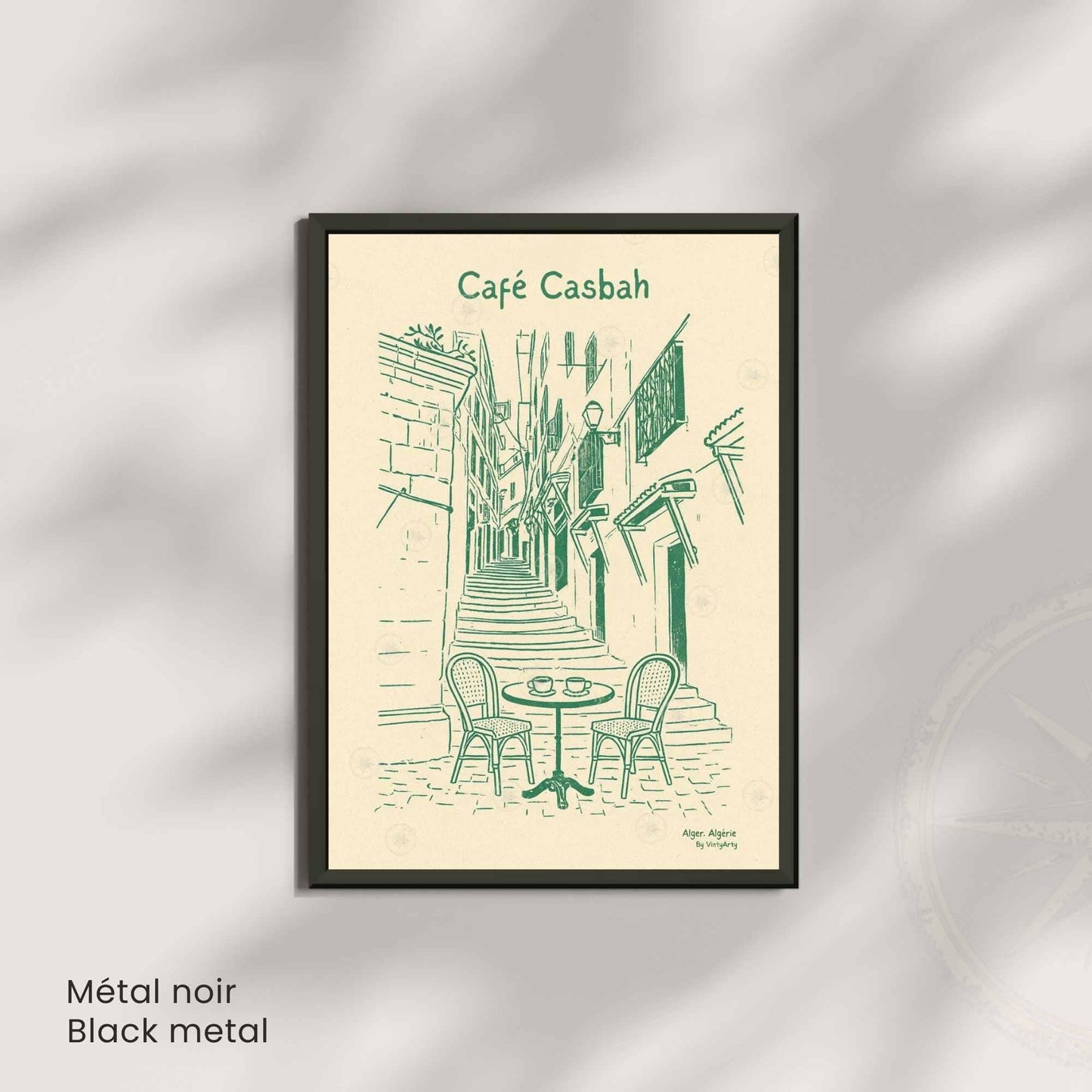 Affiche Café Casbah | Poster Vintage Alger | Art Rétro Algérie