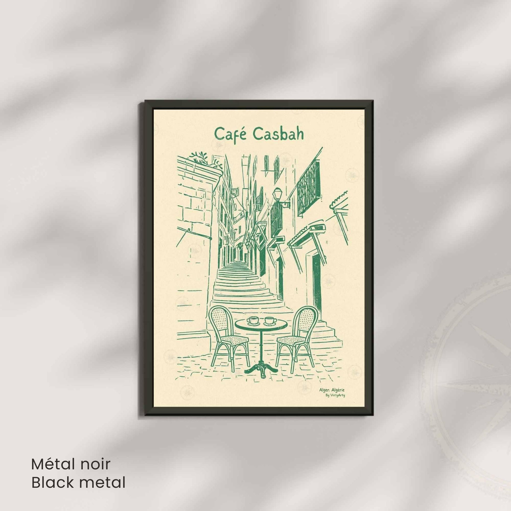 Affiche Café Casbah | Poster Vintage Alger | Art Rétro Algérie