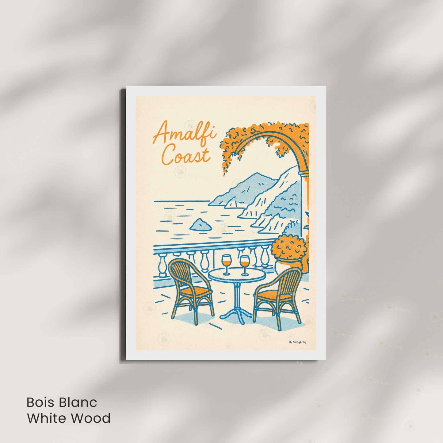 Affiche Côte Amalfitaine | Poster Vintage Italie | Illustration Rétro Amalfi