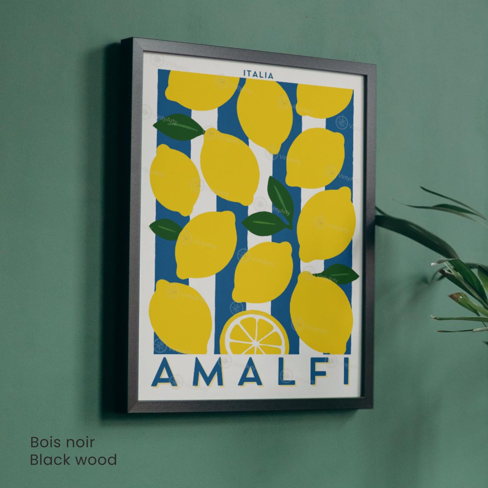 Affiche Amalfi – Poster Citrons Italie – Illustration Graphique Méditerranéenne Vintage - Citron d'Amalfi