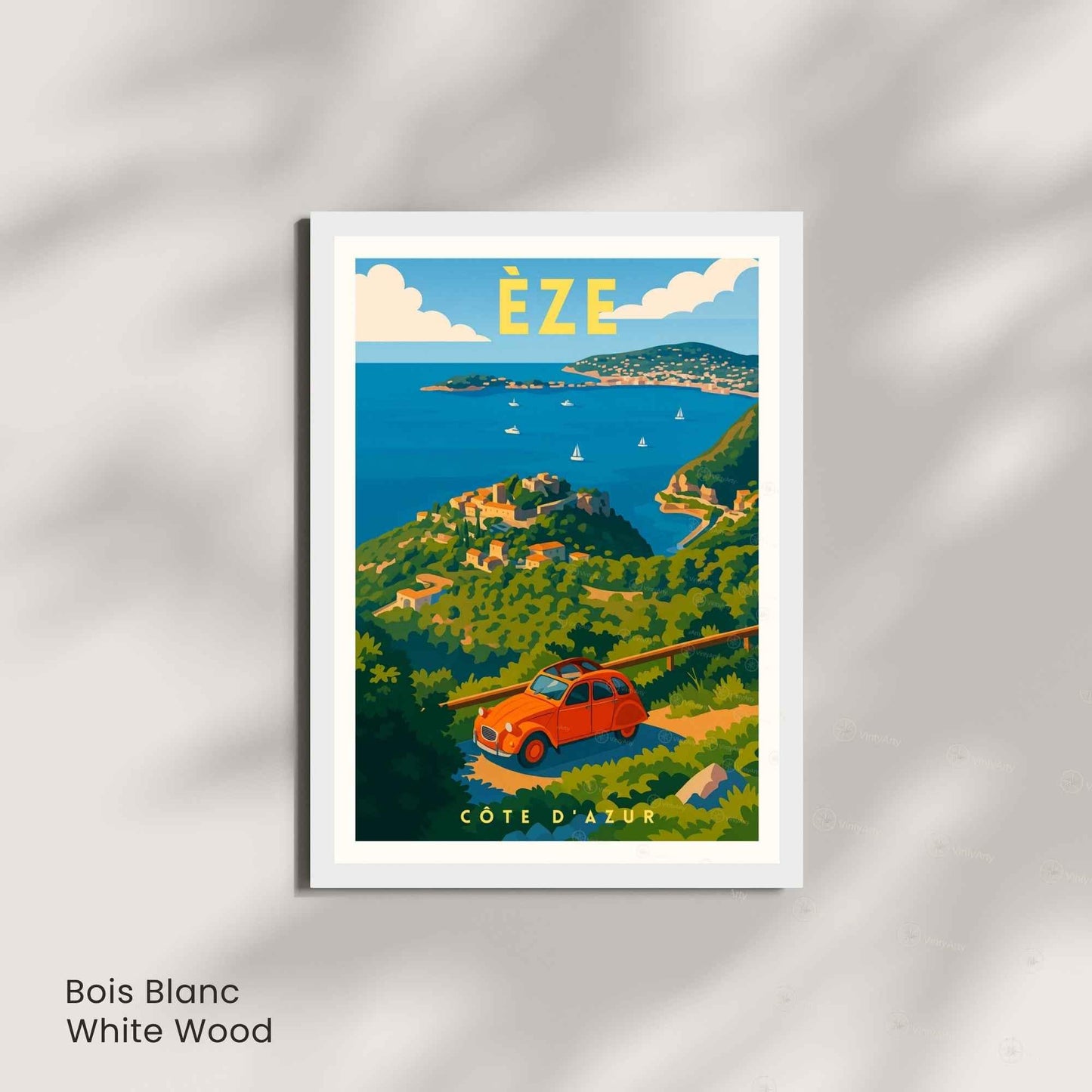 Affiche Èze Côte d’Azur – Vue panoramique sur la Méditerranée - Impression Èze
