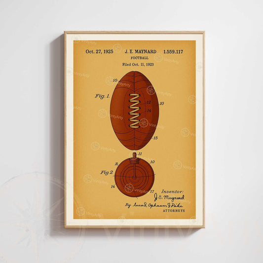 Affiche Brevet Ballon de Football Vintage – Poster Sportif 1925 | Décoration Industrielle & Design Rétro