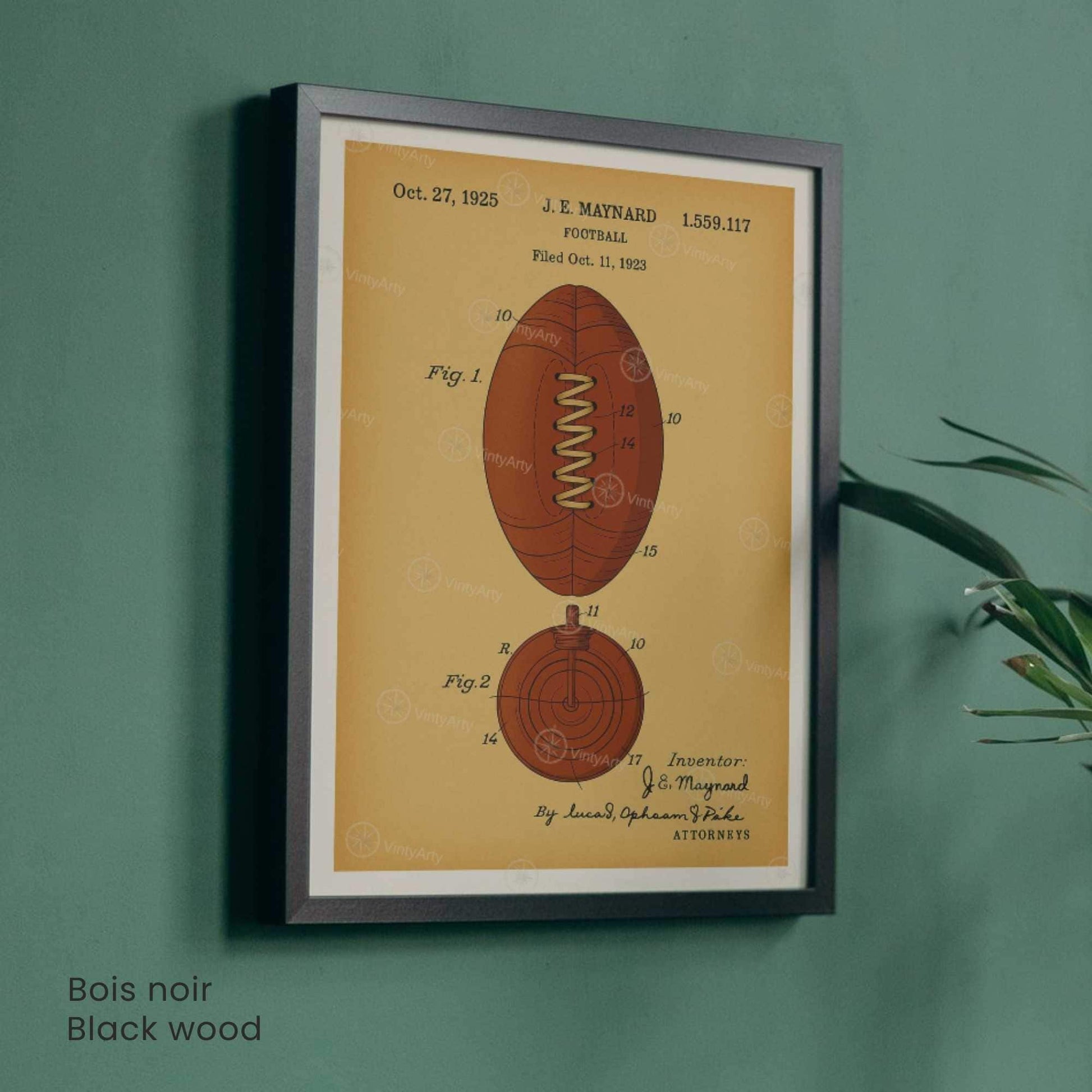 Affiche Brevet Ballon de Football Vintage – Poster Sportif 1925 | Décoration Industrielle & Design Rétro