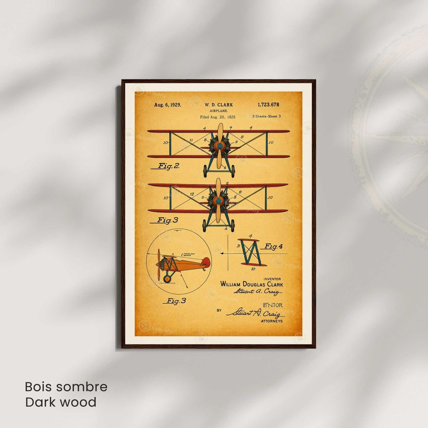 Affiche Brevet Avion Vintage – Poster Aéronautique 1929 | Art Industriel & Décoration Technique