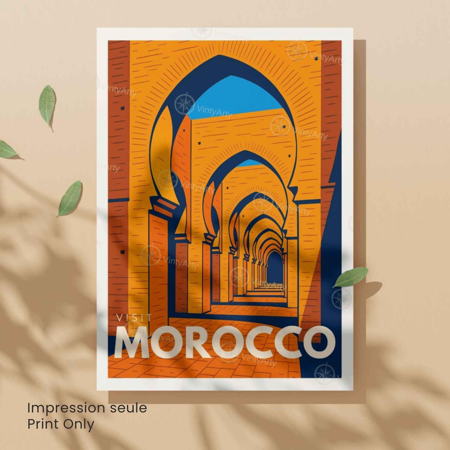Affiche Maroc – Arches Marocaines | Affiche Voyage & Architecture Orientale