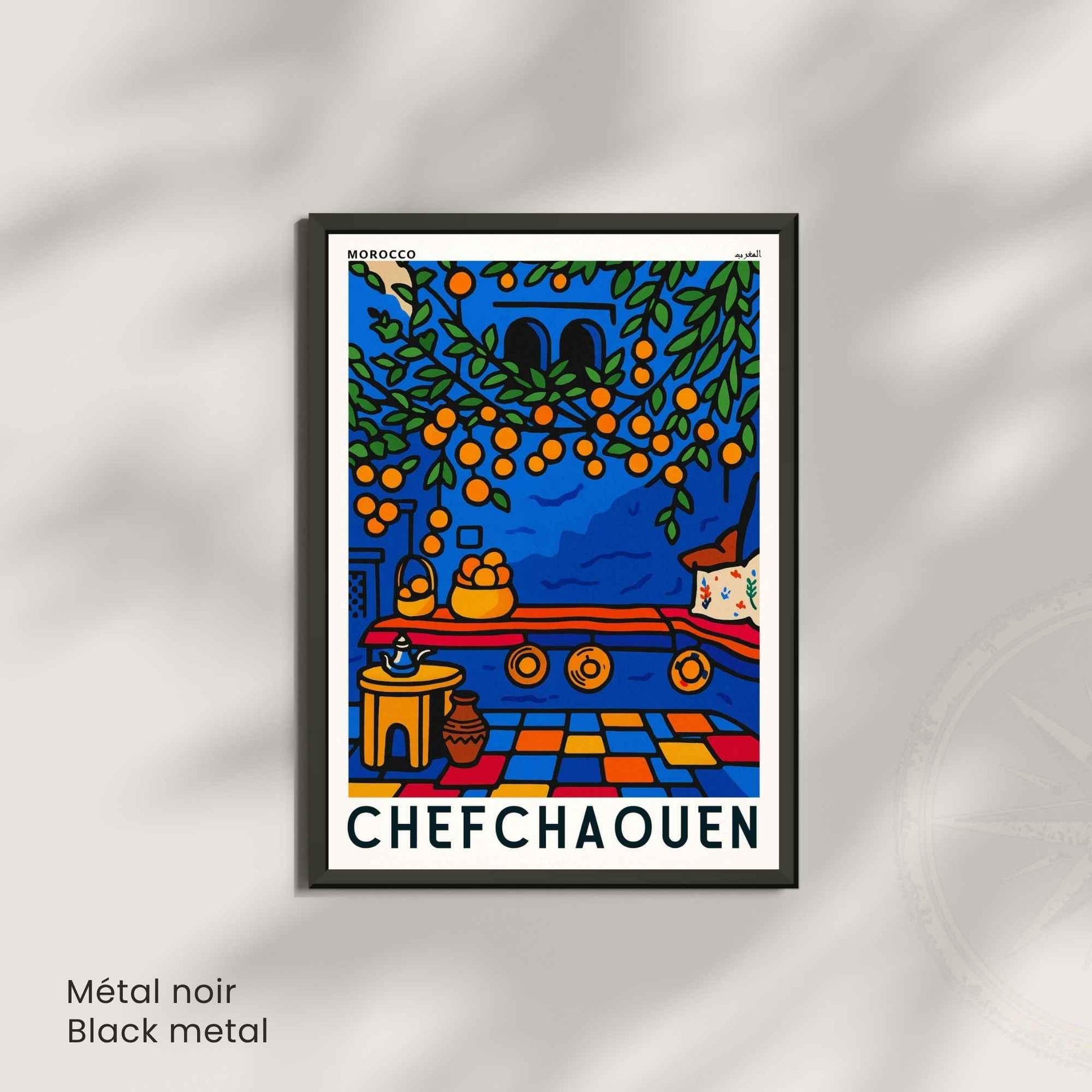 Affiche de voyage Chefchaouen – poster Maroc | Affiche Maroc et Art Oriental