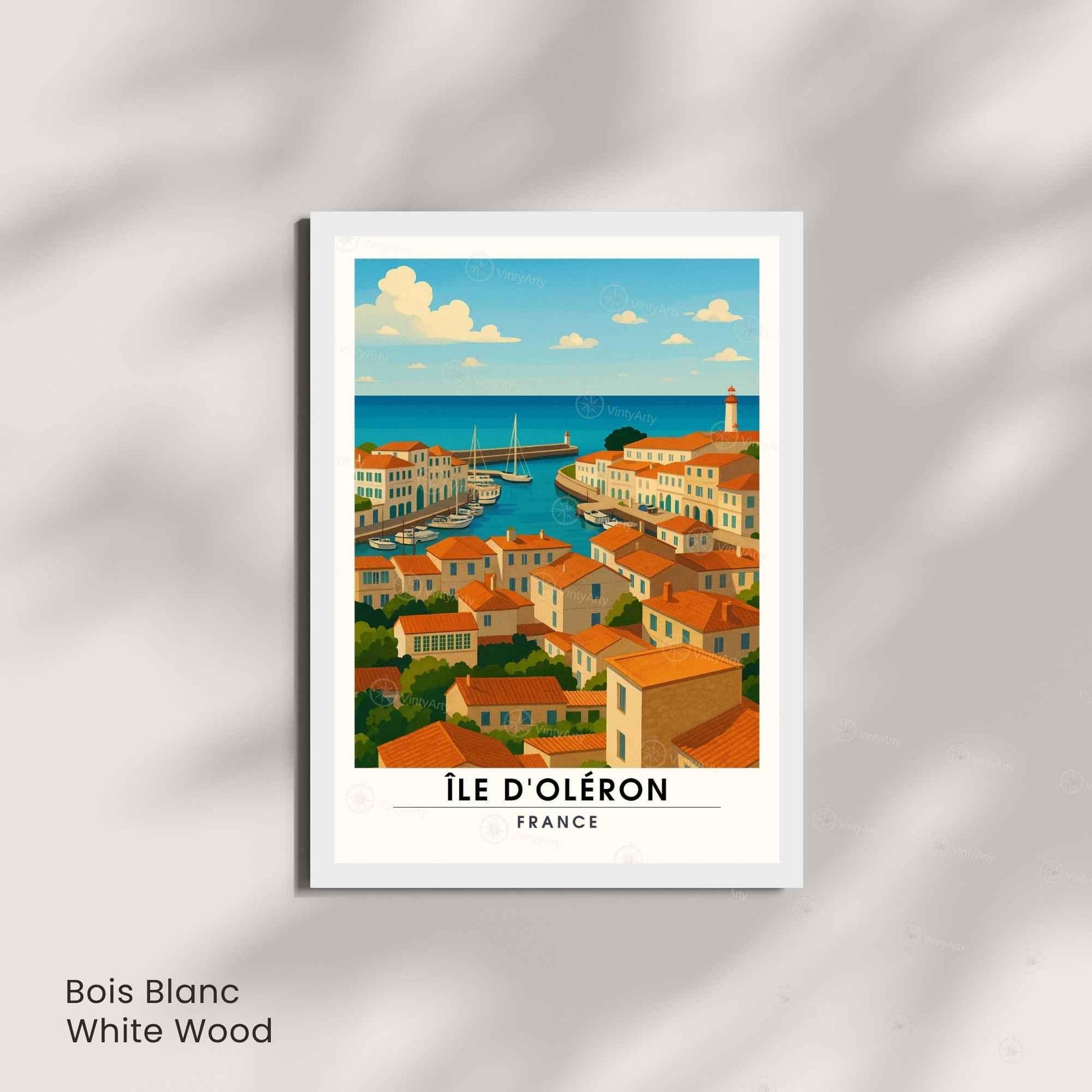 Affiche Île d’Oléron – Vue sur le Port et les Toits | Affiche Côte Atlantique – Charente-Maritime