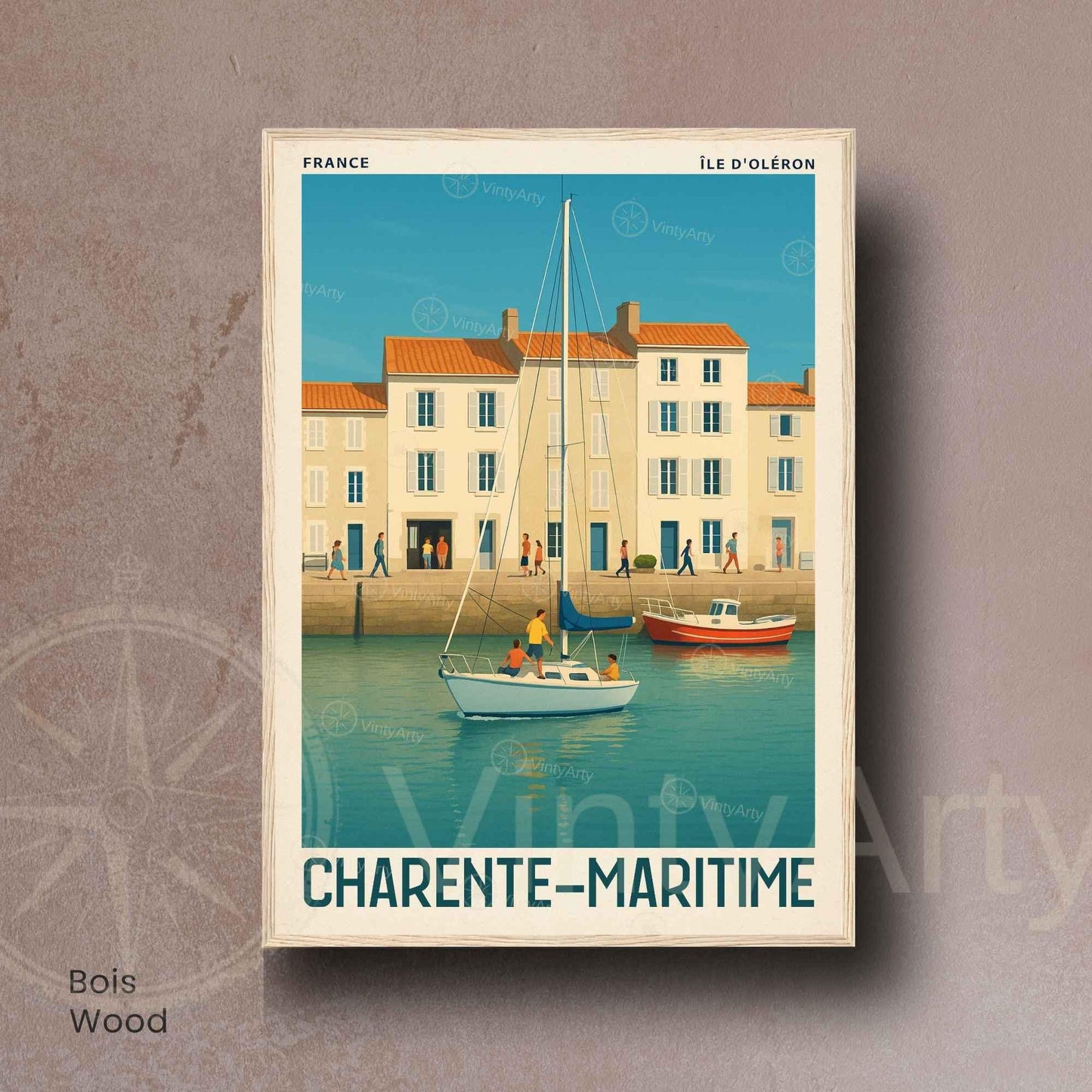Affiche Île d’Oléron – Charente-Maritime | Affiche Vintage Côte Atlantique – France