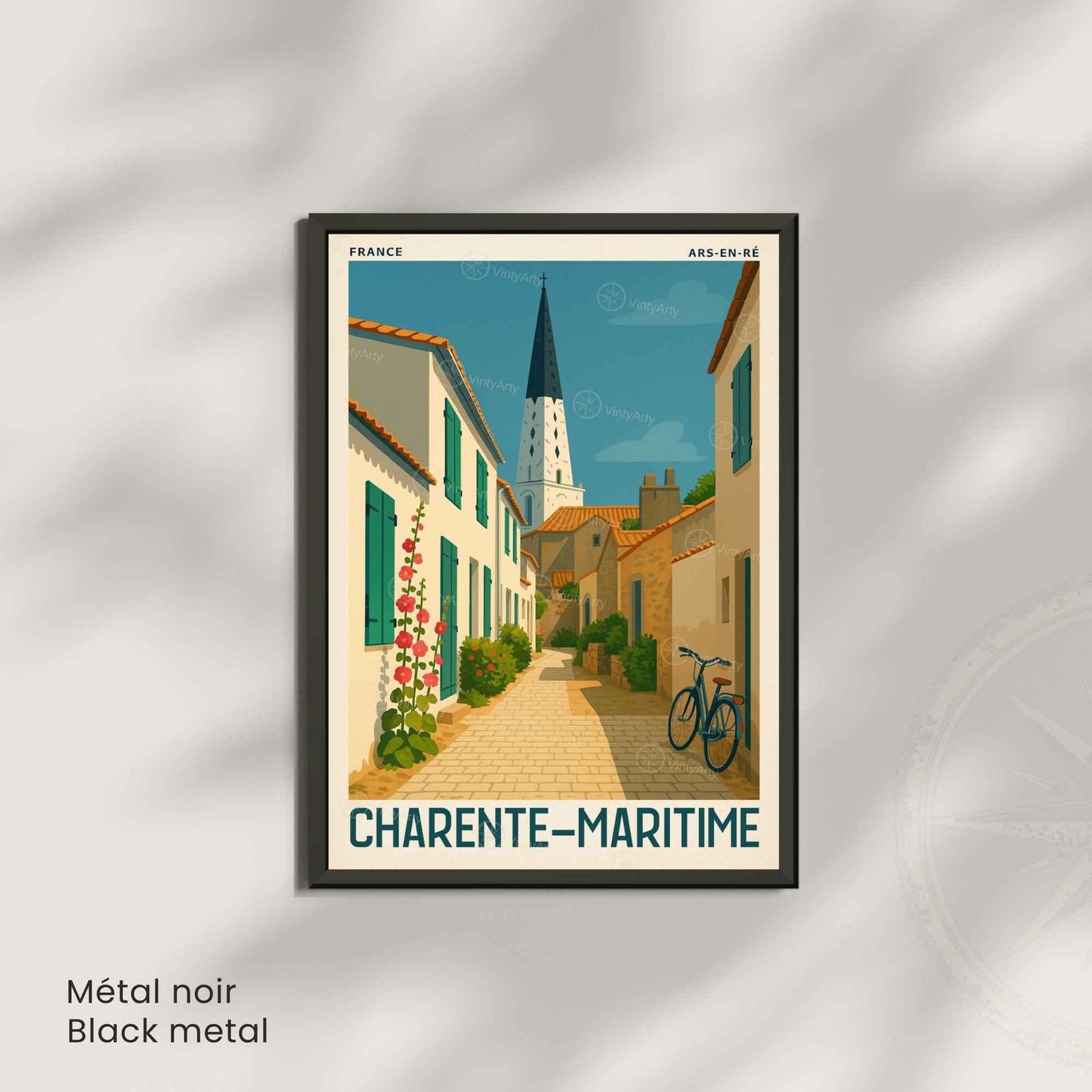 Affiche Ars-en-Ré – Affiche Charente-Maritime | Affiche Vintage Île de Ré – Côte Atlantique