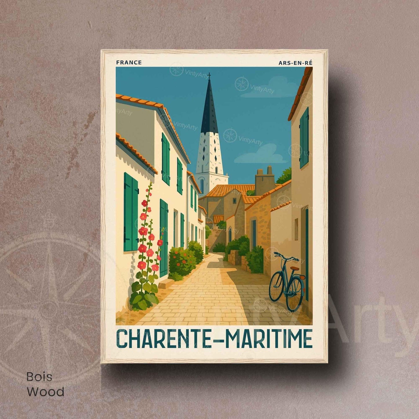 Affiche Ars-en-Ré – Affiche Charente-Maritime | Affiche Vintage Île de Ré – Côte Atlantique