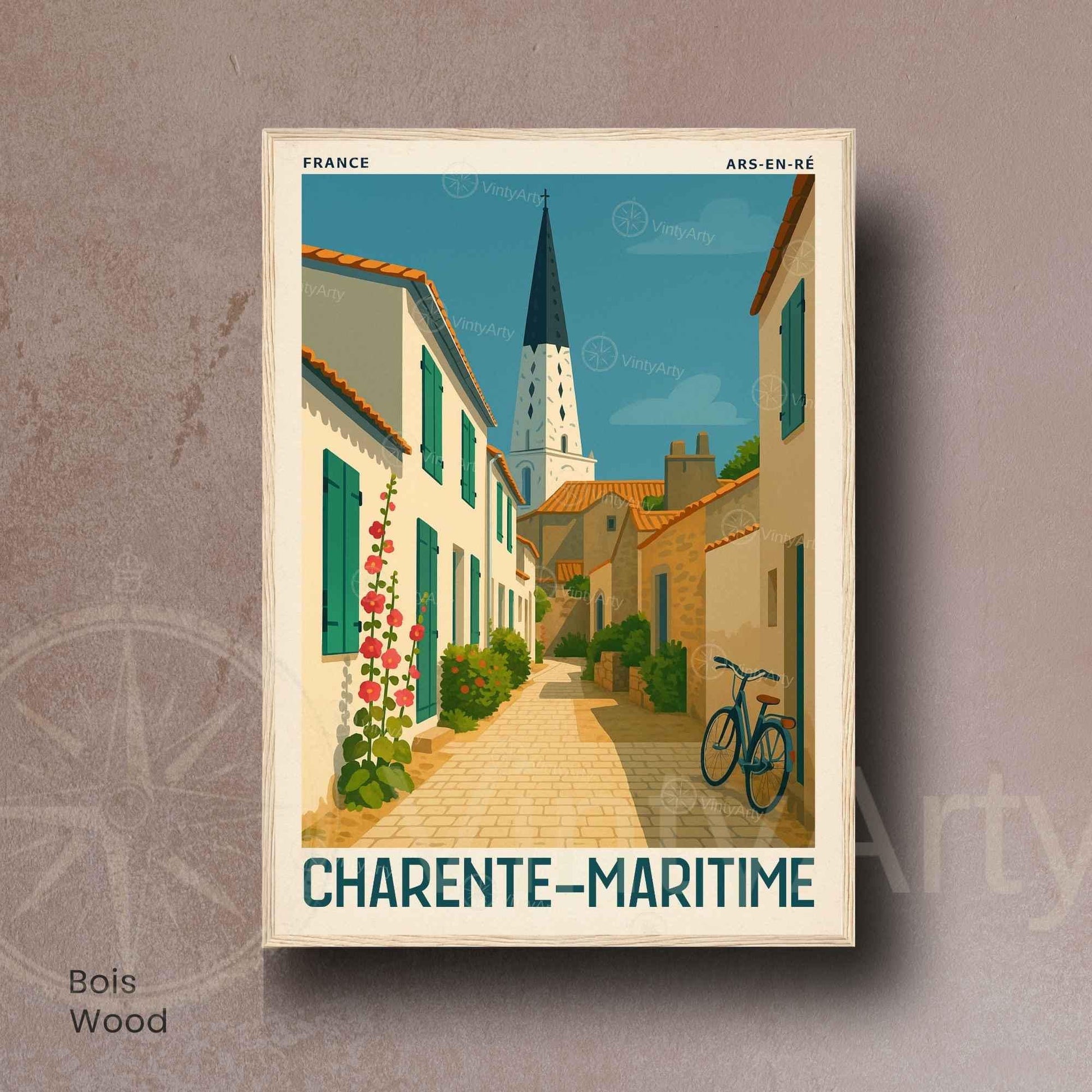 Affiche Ars-en-Ré – Affiche Charente-Maritime | Affiche Vintage Île de Ré – Côte Atlantique
