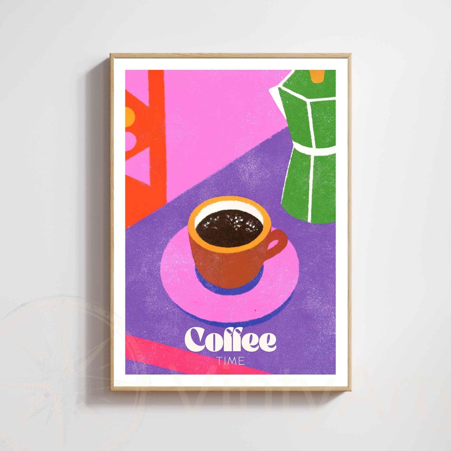 Affiche café – Illustration Moderne Colorée | Affiche Café Design Contemporain