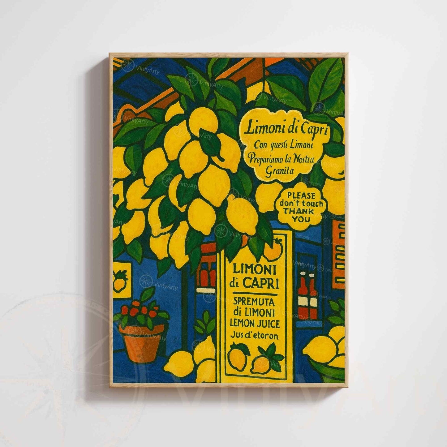 Affiche citron de Capri – Italie | Poster Côte Amalfitaine | Affiche citron