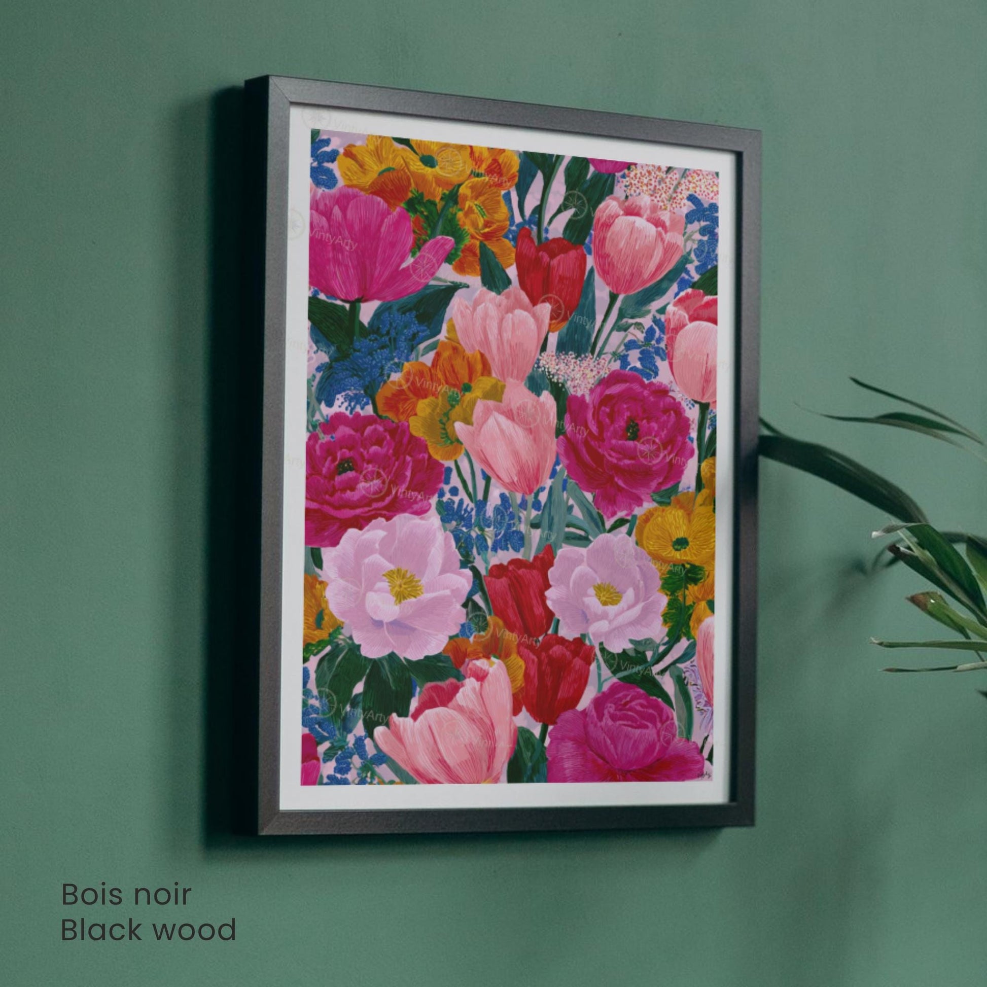 Affiche Fleurs Colorées – Poster Botanique Moderne – Illustration Florale Vibrante