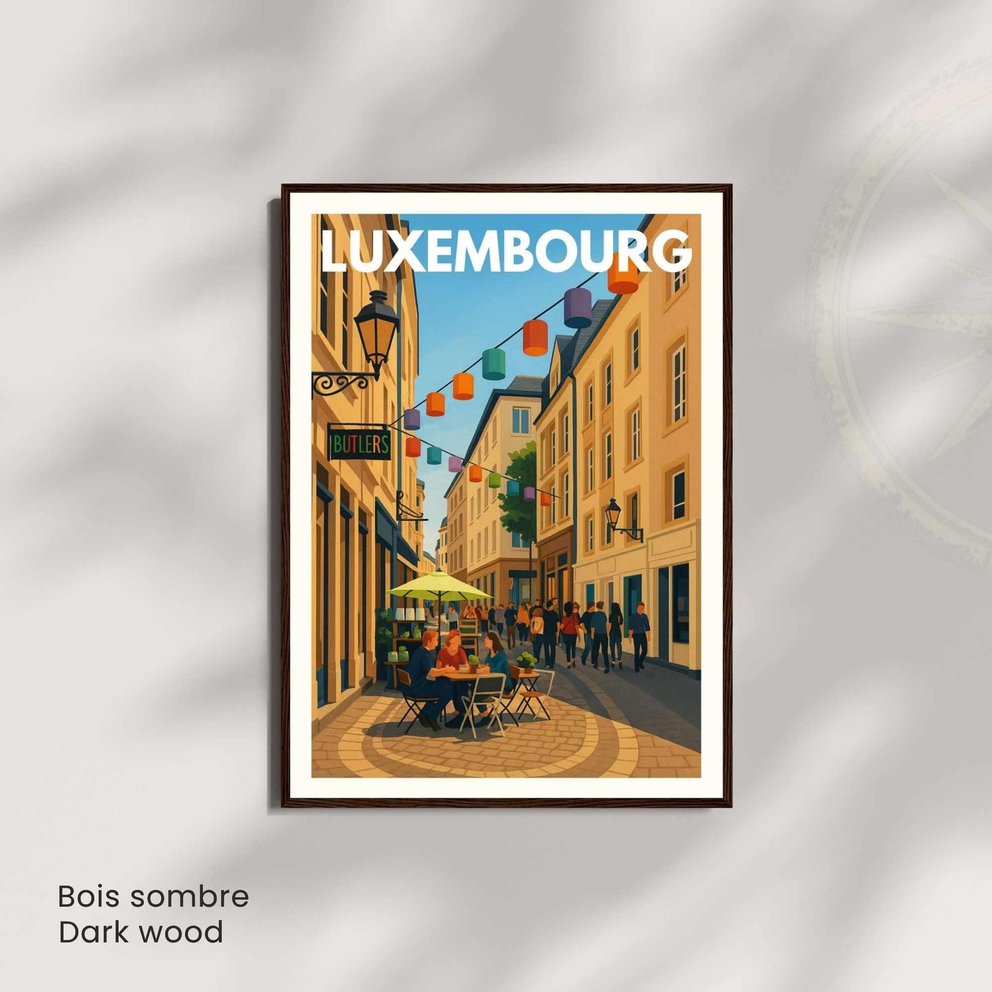 Affiche Luxembourg Ville – Rue animée du centre historique
