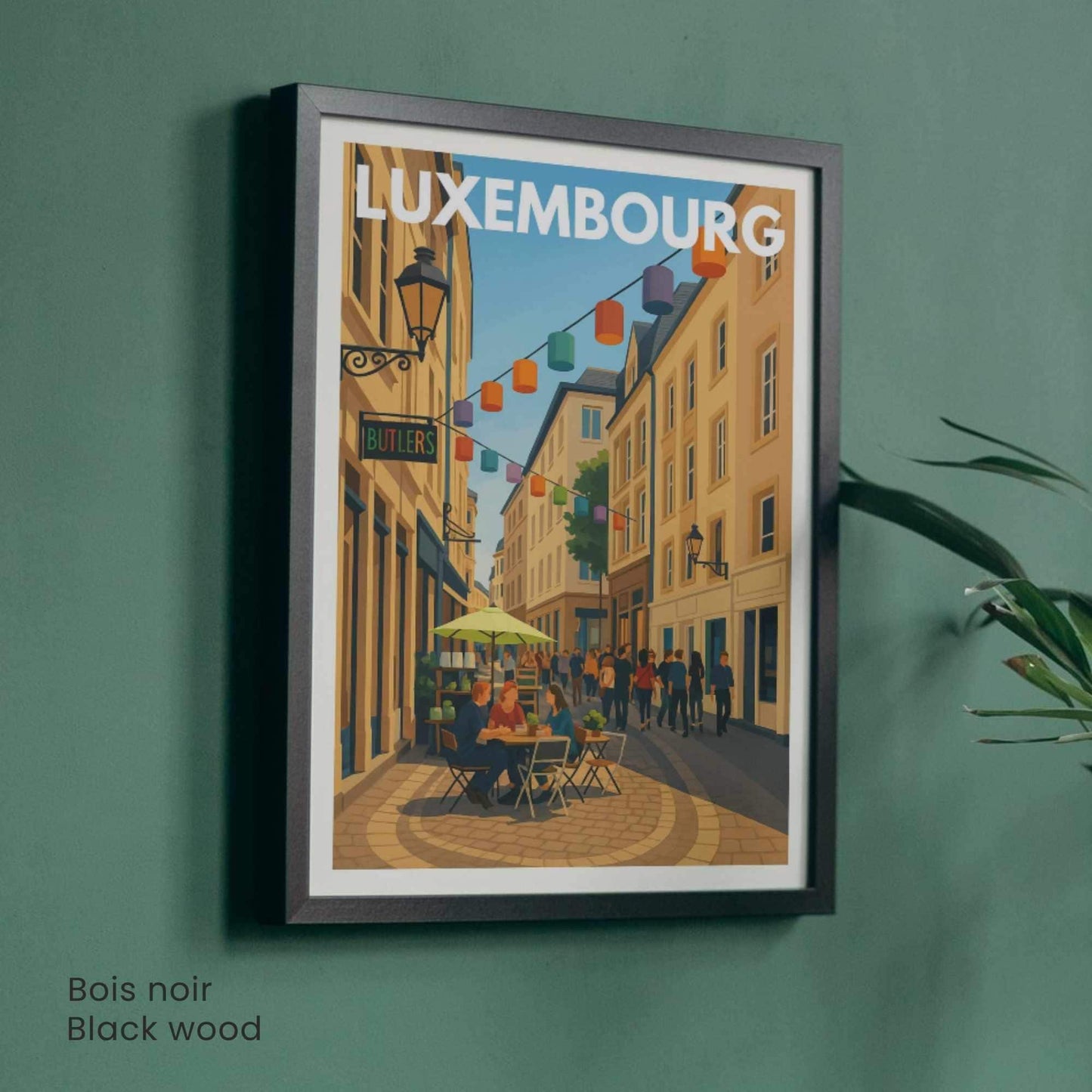 Affiche Luxembourg Ville – Rue animée du centre historique