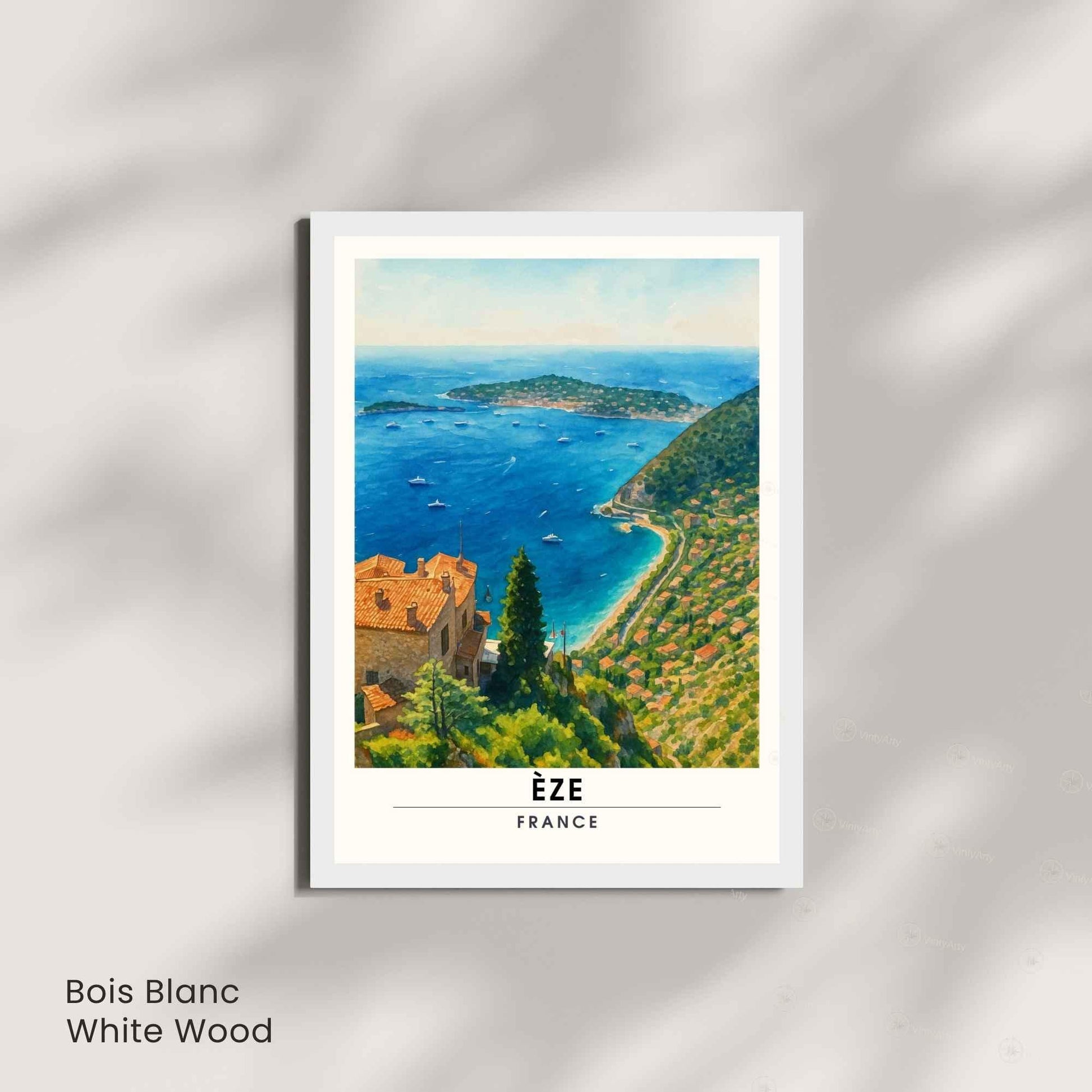 Affiche Èze France – Vue panoramique sur la Méditerranée