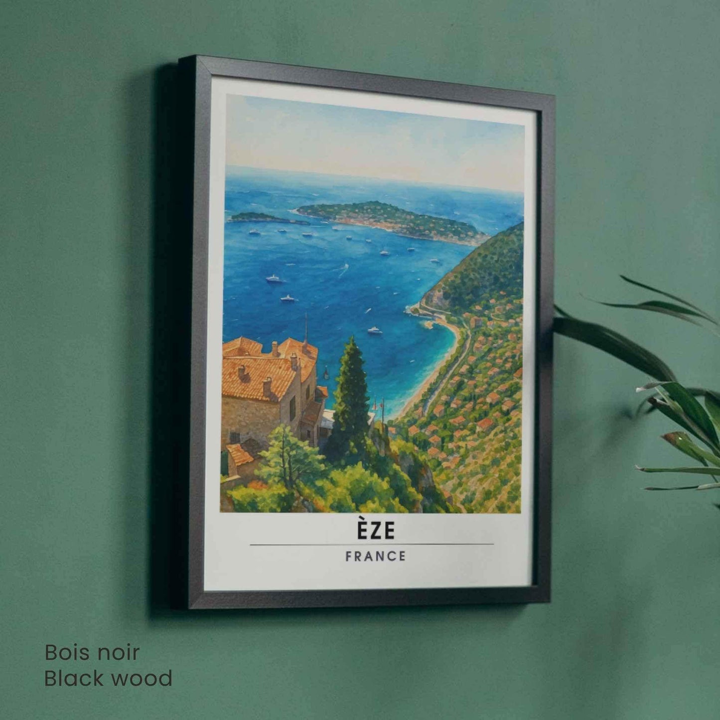 Affiche Èze France – Vue panoramique sur la Méditerranée