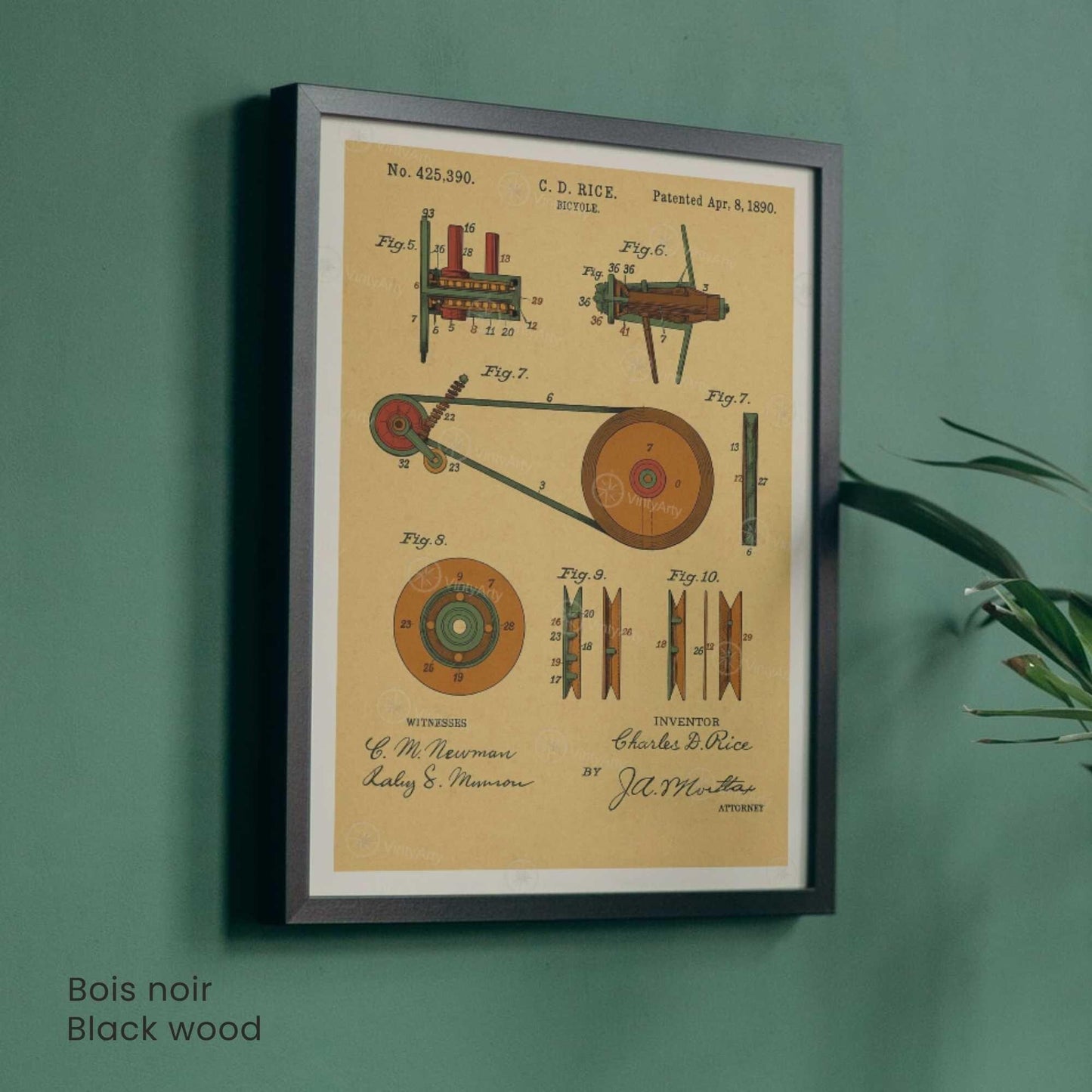 Affiche Brevet Vélo Vintage – Schémas Techniques 1890 | Poster Industriel & Mécanique Rétro