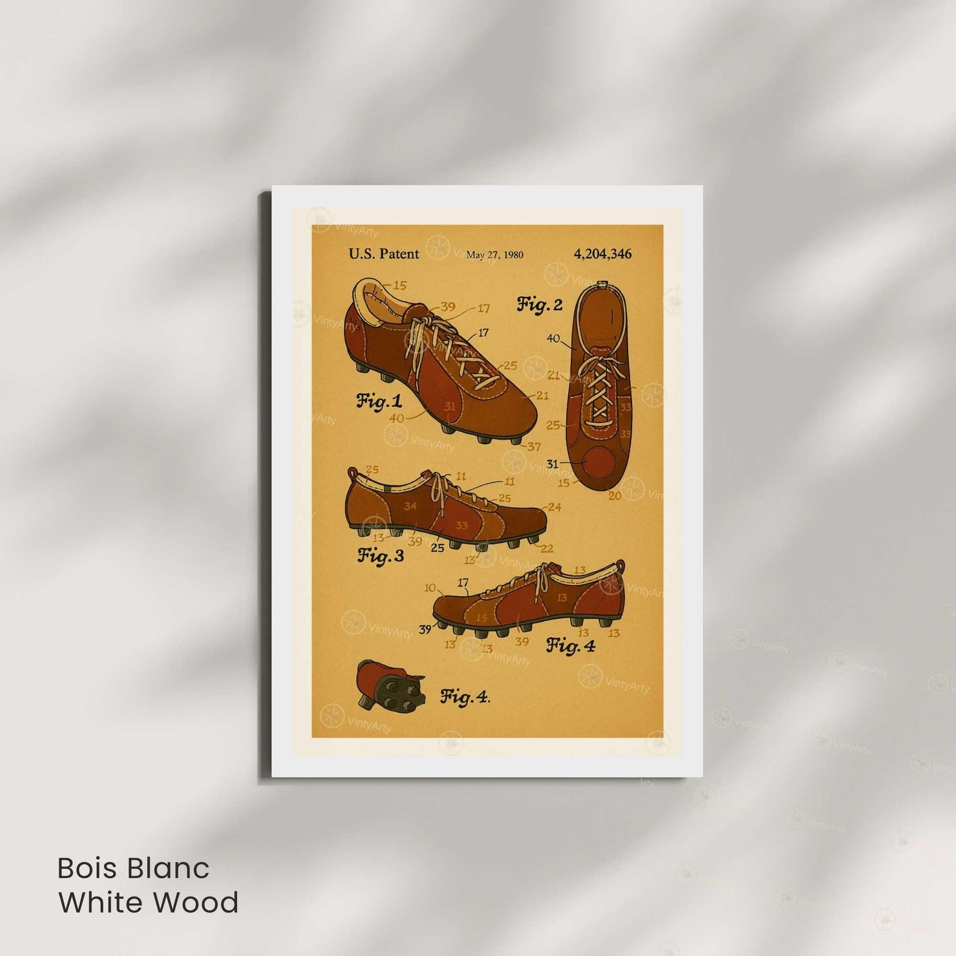 Affiche Brevet Chaussures de Sport Vintage – Poster Technique 1980 | Art Industriel & Design Sportif