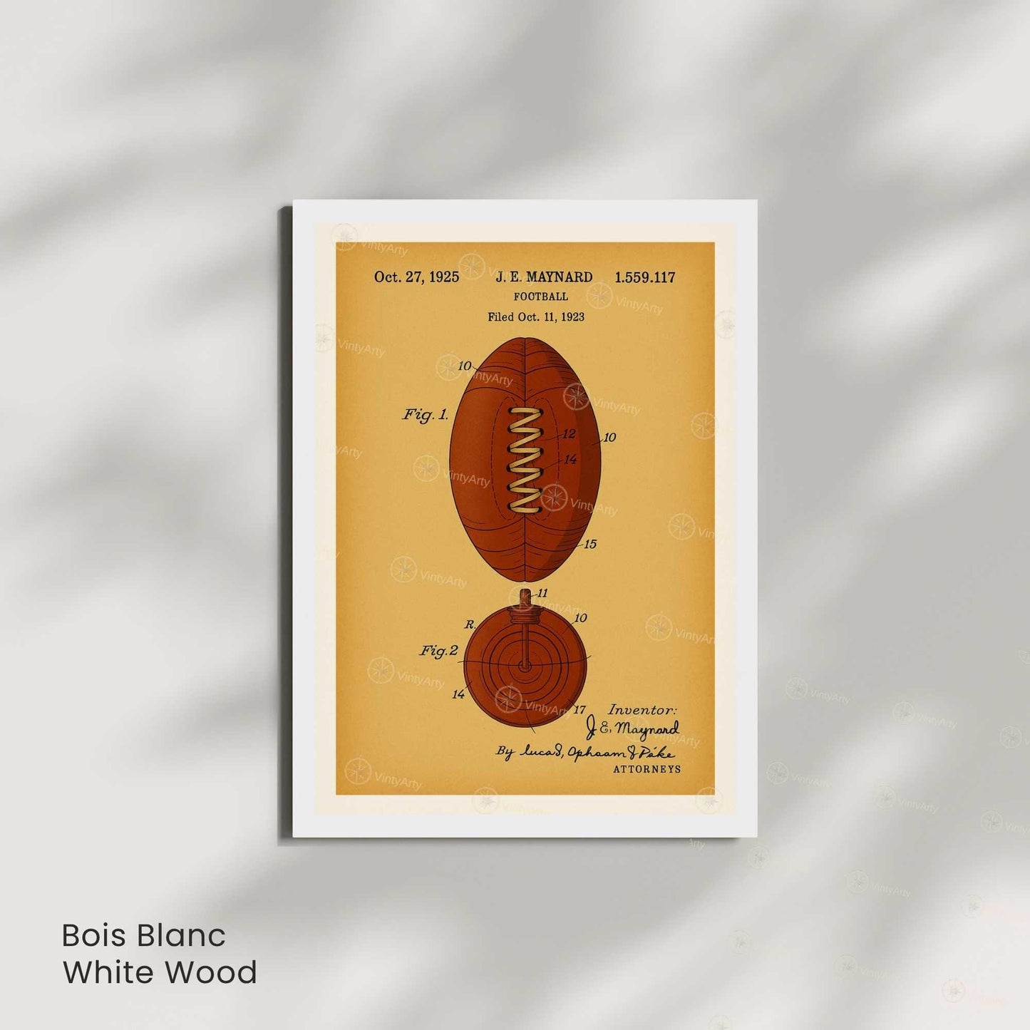 Affiche Brevet Ballon de Football Vintage – Poster Sportif 1925 | Décoration Industrielle & Design Rétro