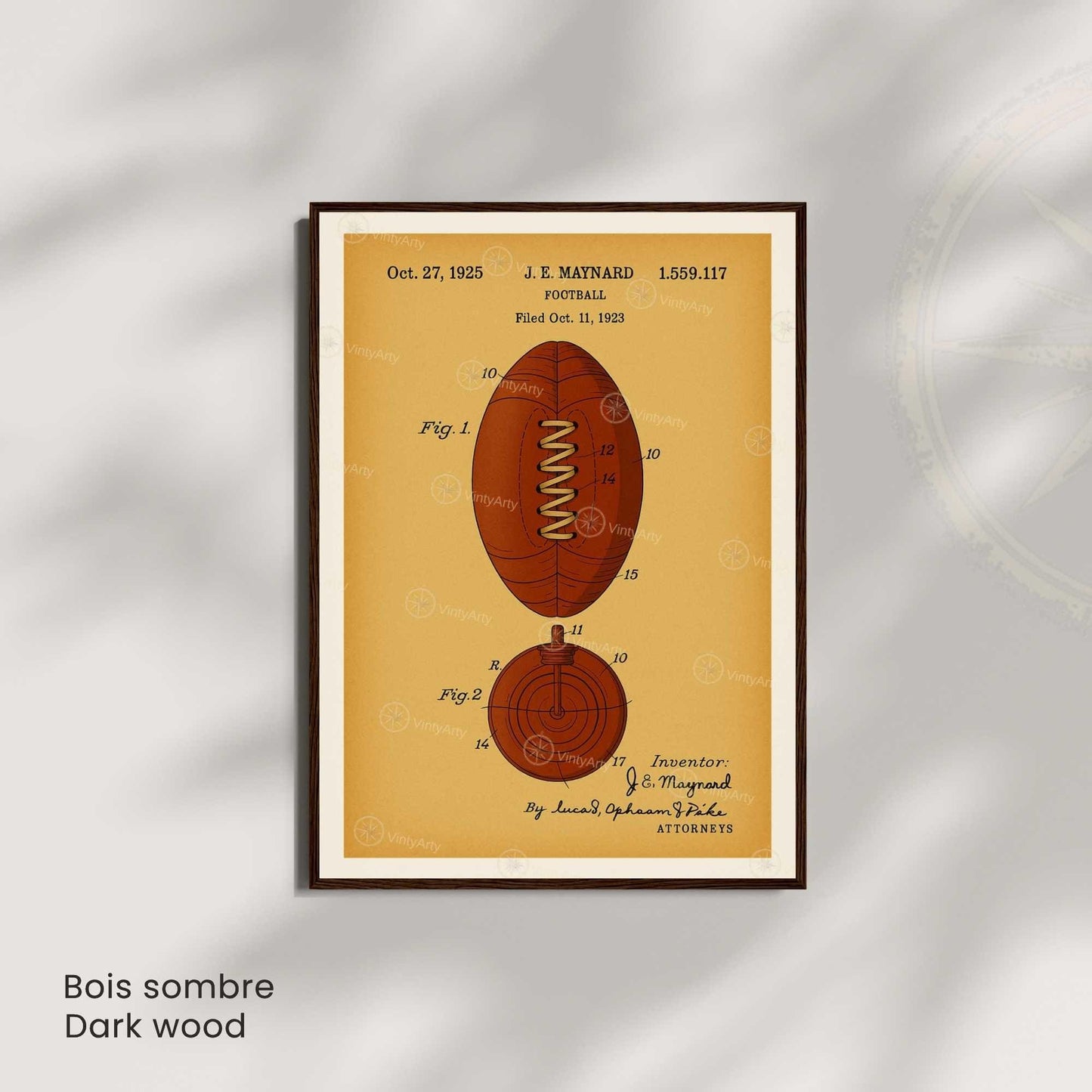 Affiche Brevet Ballon de Football Vintage – Poster Sportif 1925 | Décoration Industrielle & Design Rétro