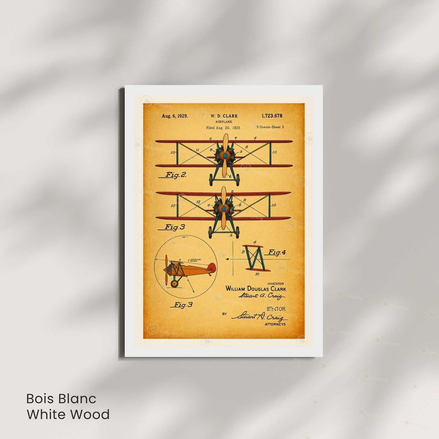 Affiche Brevet Avion Vintage – Poster Aéronautique 1929 | Art Industriel & Décoration Technique