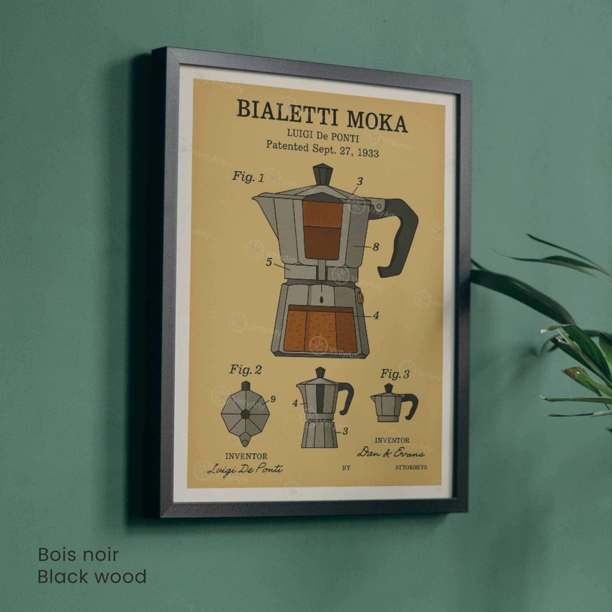 Affiche Brevet Cafetière Italienne – Poster Vintage Moka 1933 | Art Industriel & Design Café