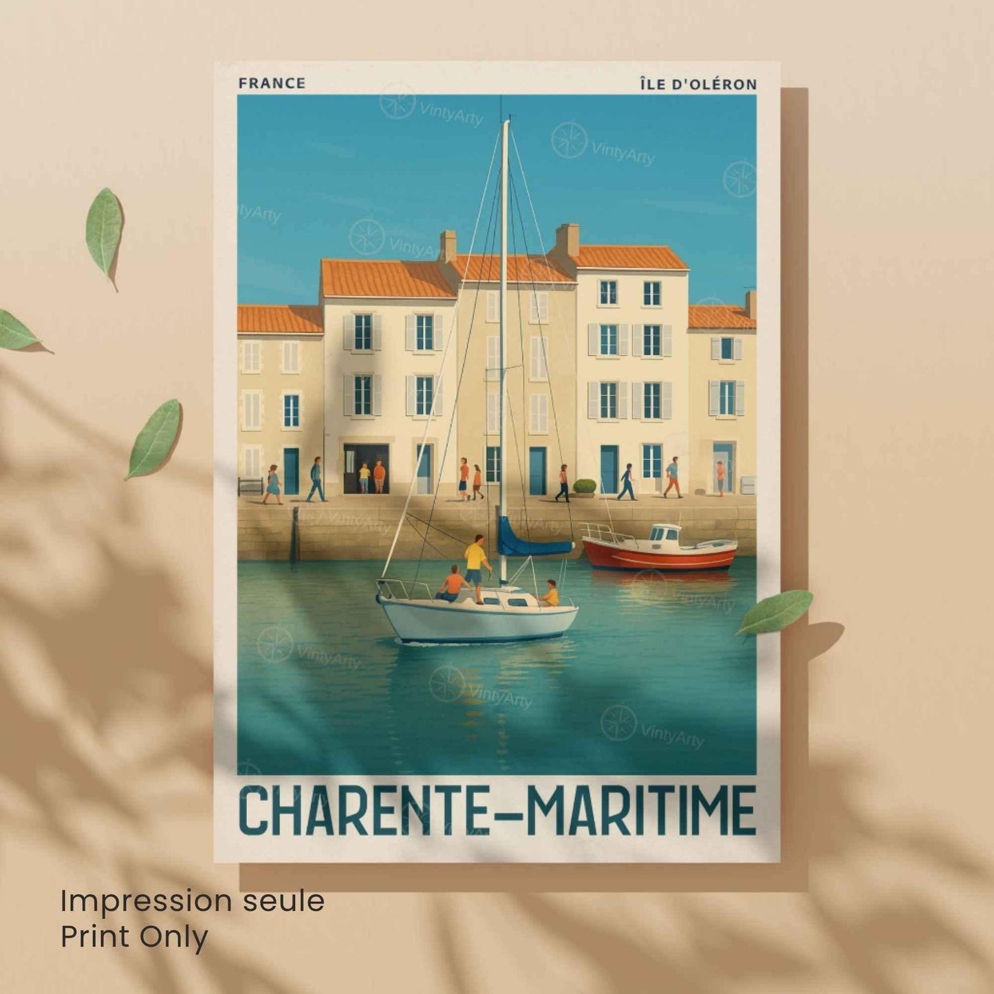 Affiche Île d’Oléron – Charente-Maritime | Affiche Vintage Côte Atlantique – France