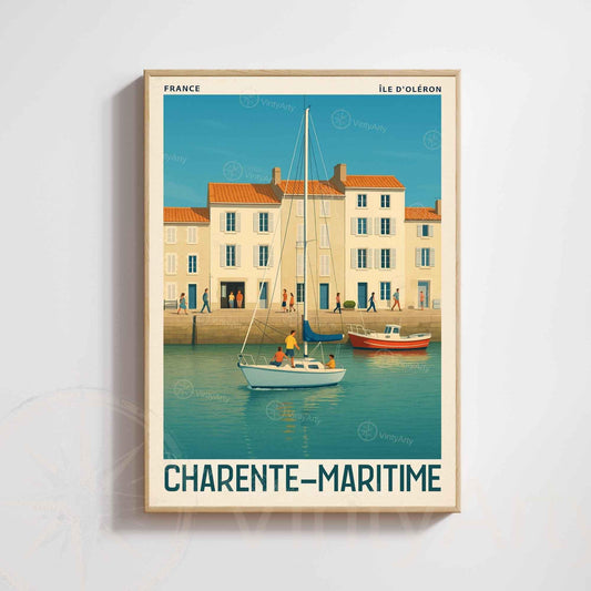 Affiche Île d’Oléron – Charente-Maritime | Affiche Vintage Côte Atlantique – France