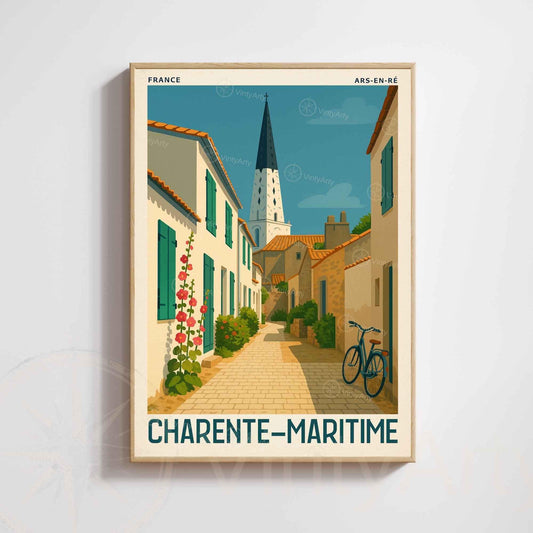 Affiche Ars-en-Ré – Affiche Charente-Maritime | Affiche Vintage Île de Ré – Côte Atlantique
