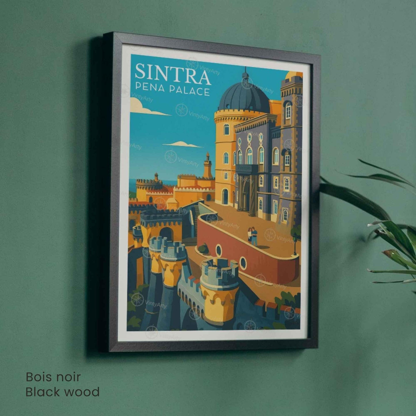 Affiche Sintra Portugal – Palais de Pena | Affiche de Voyage Vintage & Architecture Colorée