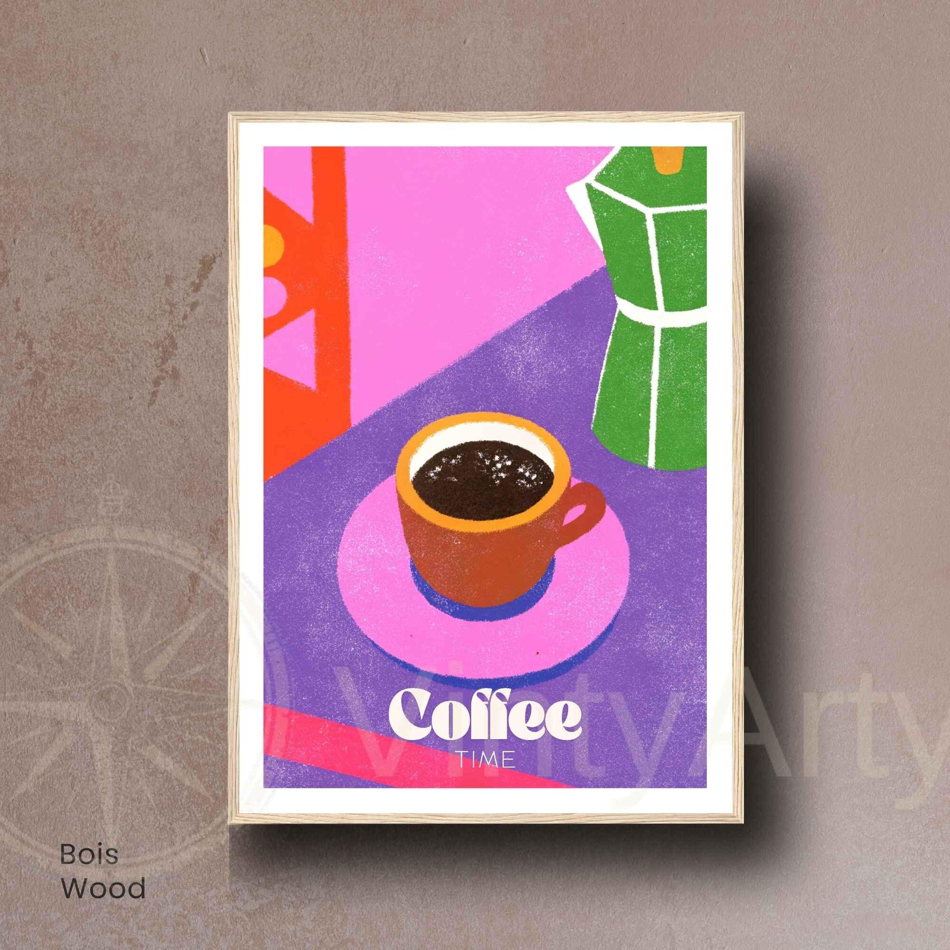 Affiche café – Illustration Moderne Colorée | Affiche Café Design Contemporain
