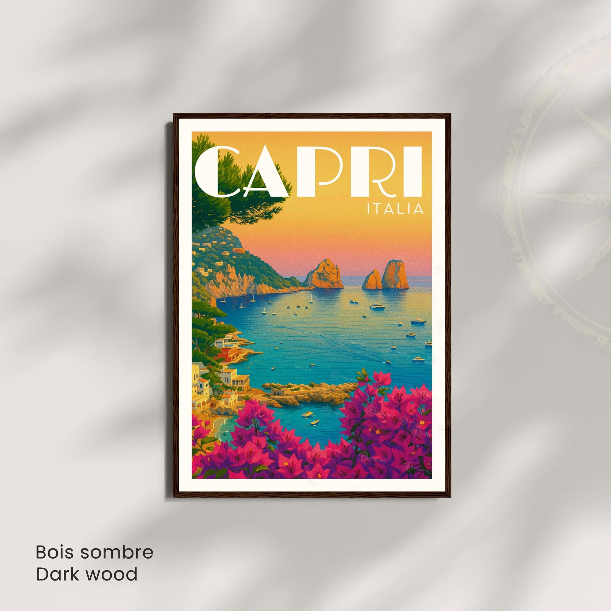 Affiche Capri – Italie | Poster Vintage Méditerranéen | Illustration Côte Amalfitaine