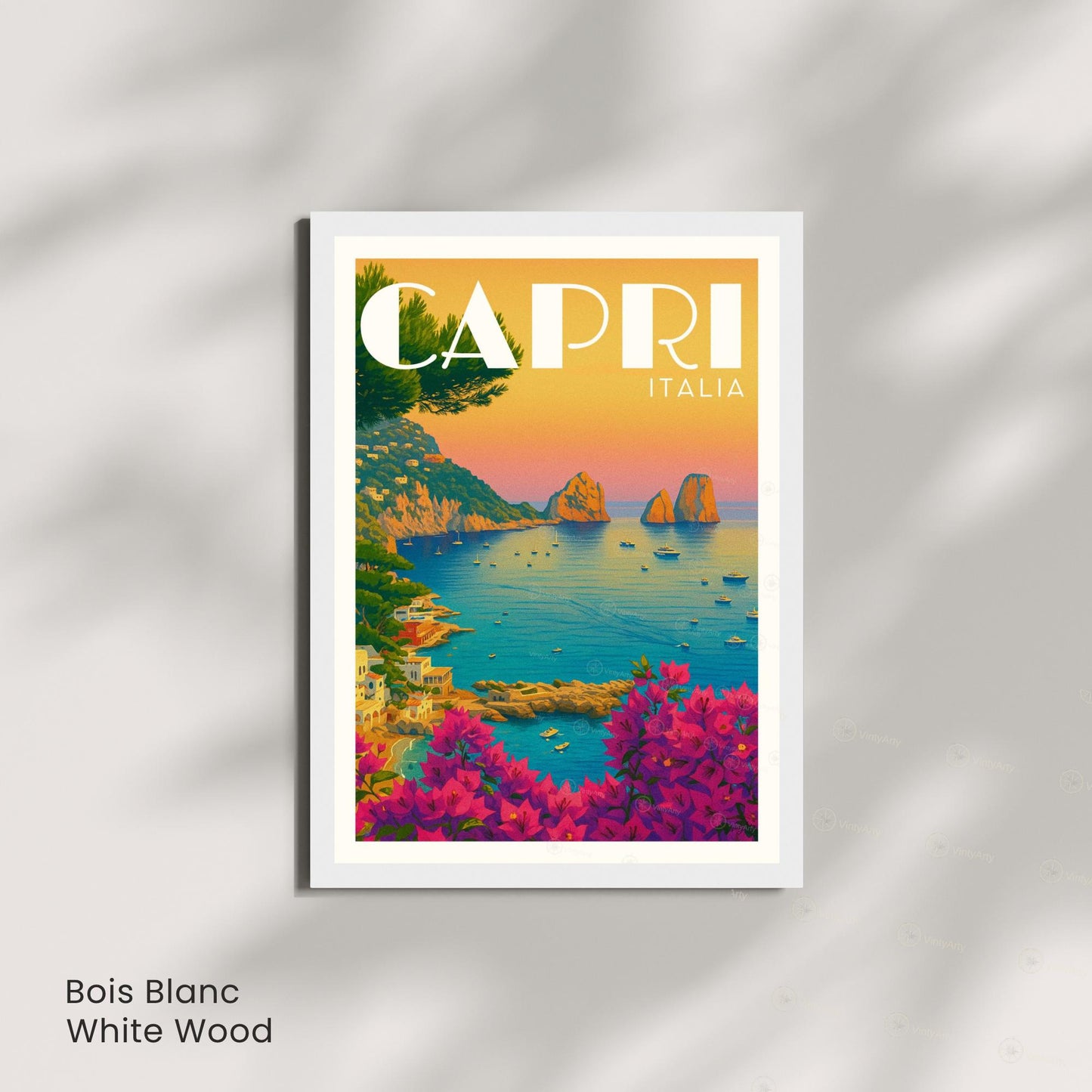 Affiche Capri – Italie | Poster Vintage Méditerranéen | Illustration Côte Amalfitaine