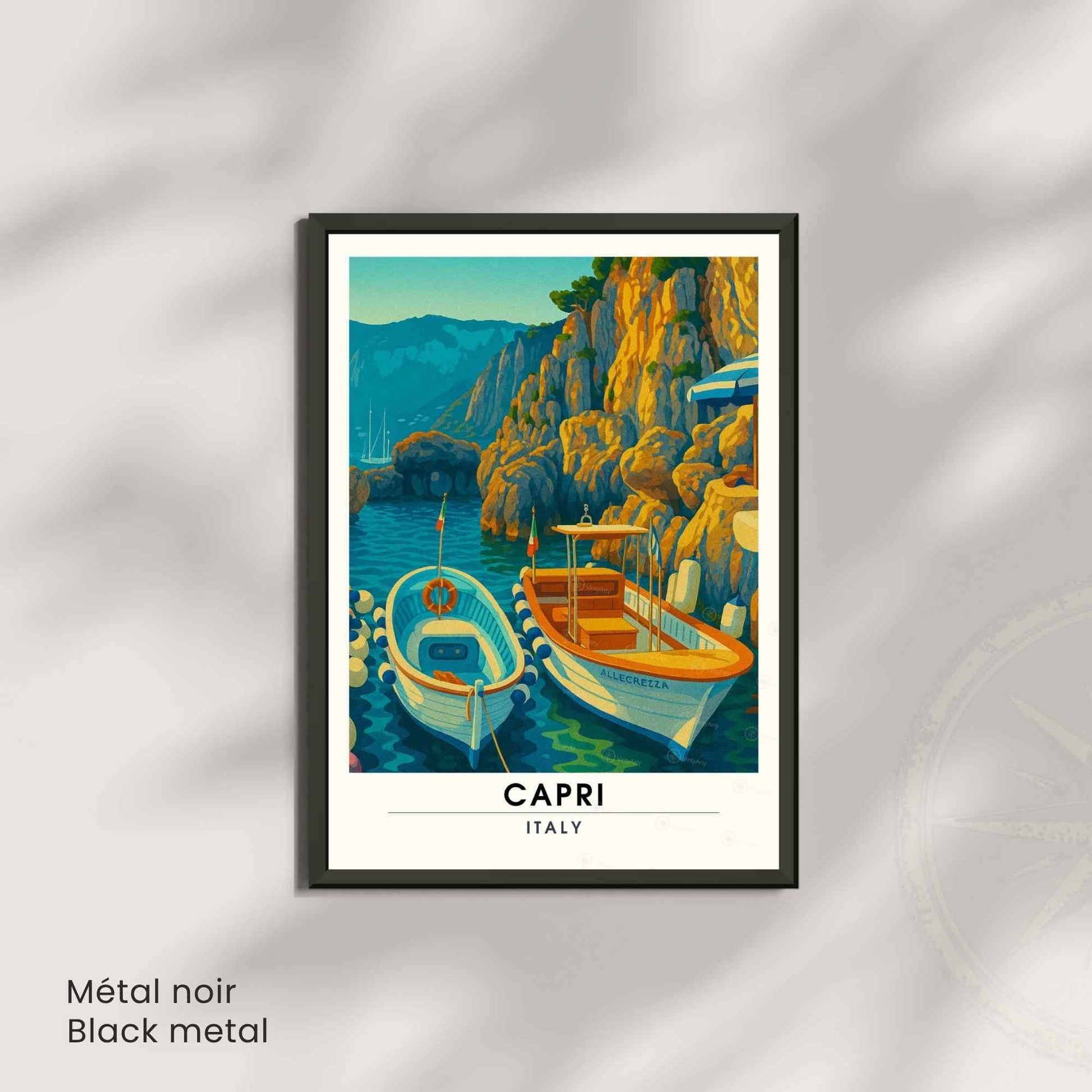 Affiche Capri – Italie | Poster Vintage Méditerranéen | Illustration Côte Amalfitaine