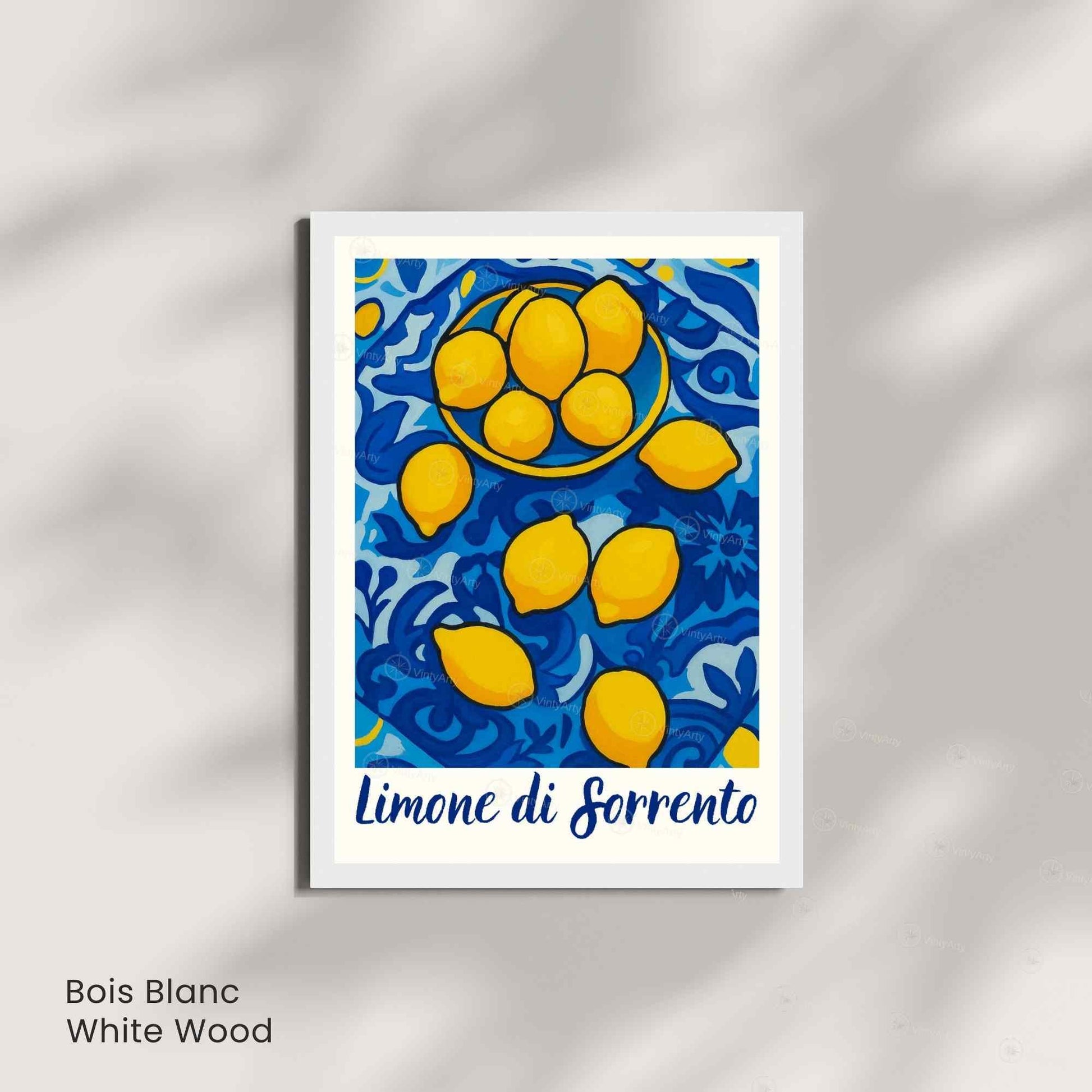 Affiche Limone di Sorrento – Italie | Poster Citron Méditerranéen | Illustration Colorée Style Céramique Italienne