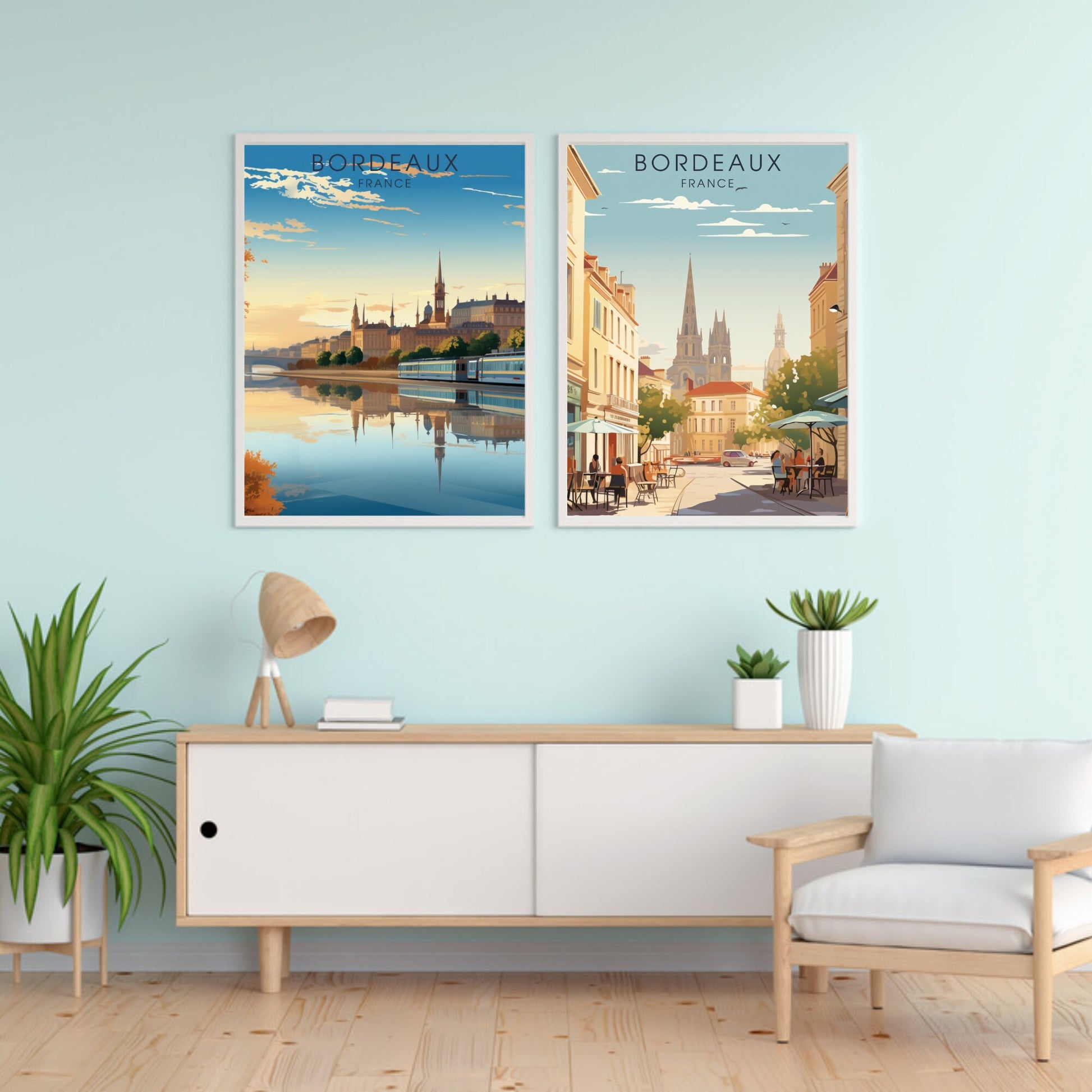 Bordeaux poster, Bordeaux travel printing, France poster, Bordeaux travel poster, La Garonne