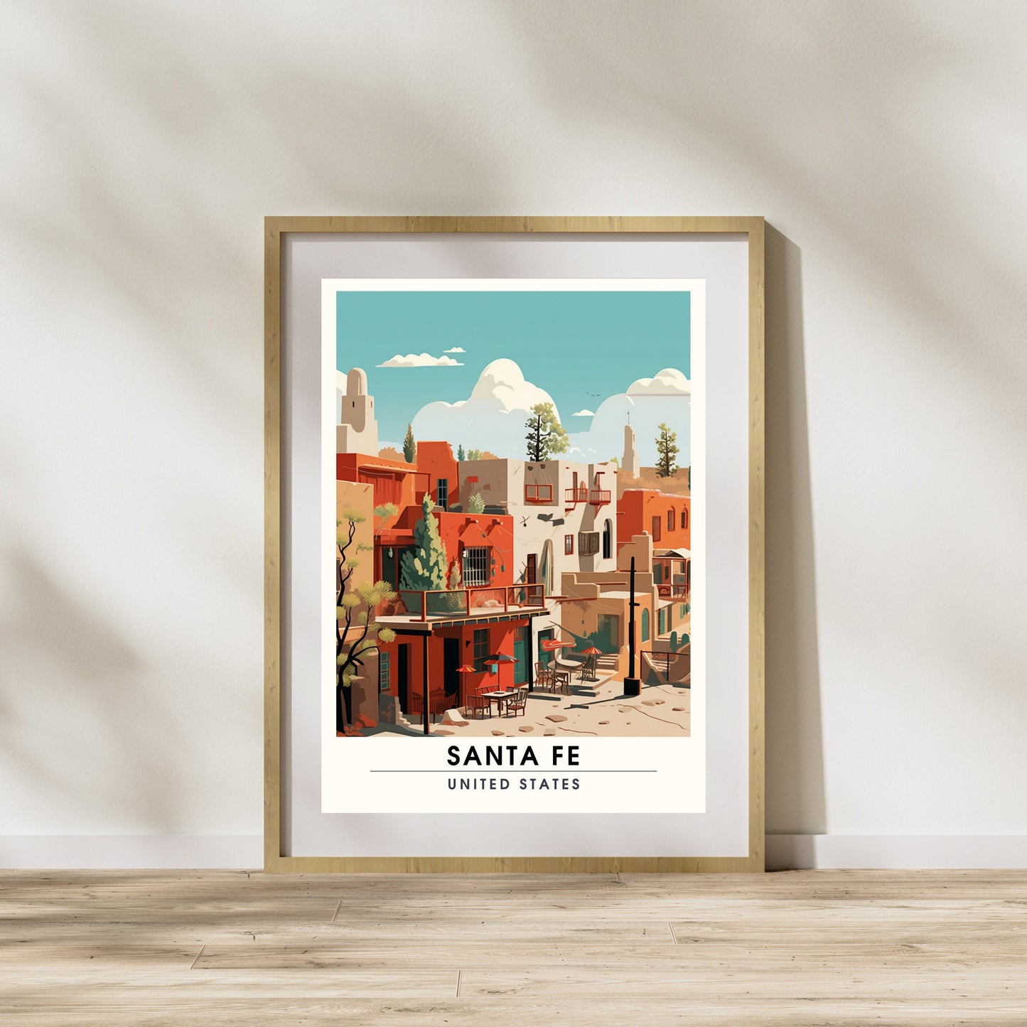 Impression Santa Fe | Impression de voyage Santa Fe | Poster Nouveau Mexique